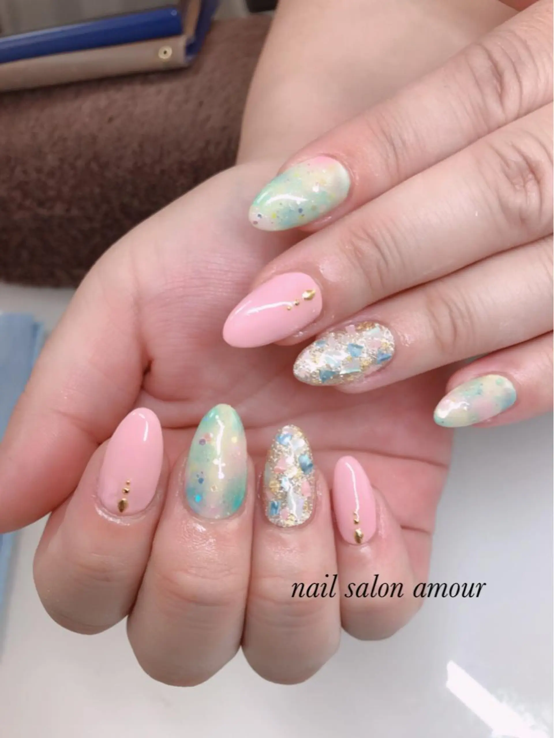 ネイル 長さ出し nailsalon ♡amour♡のネイルデザイン