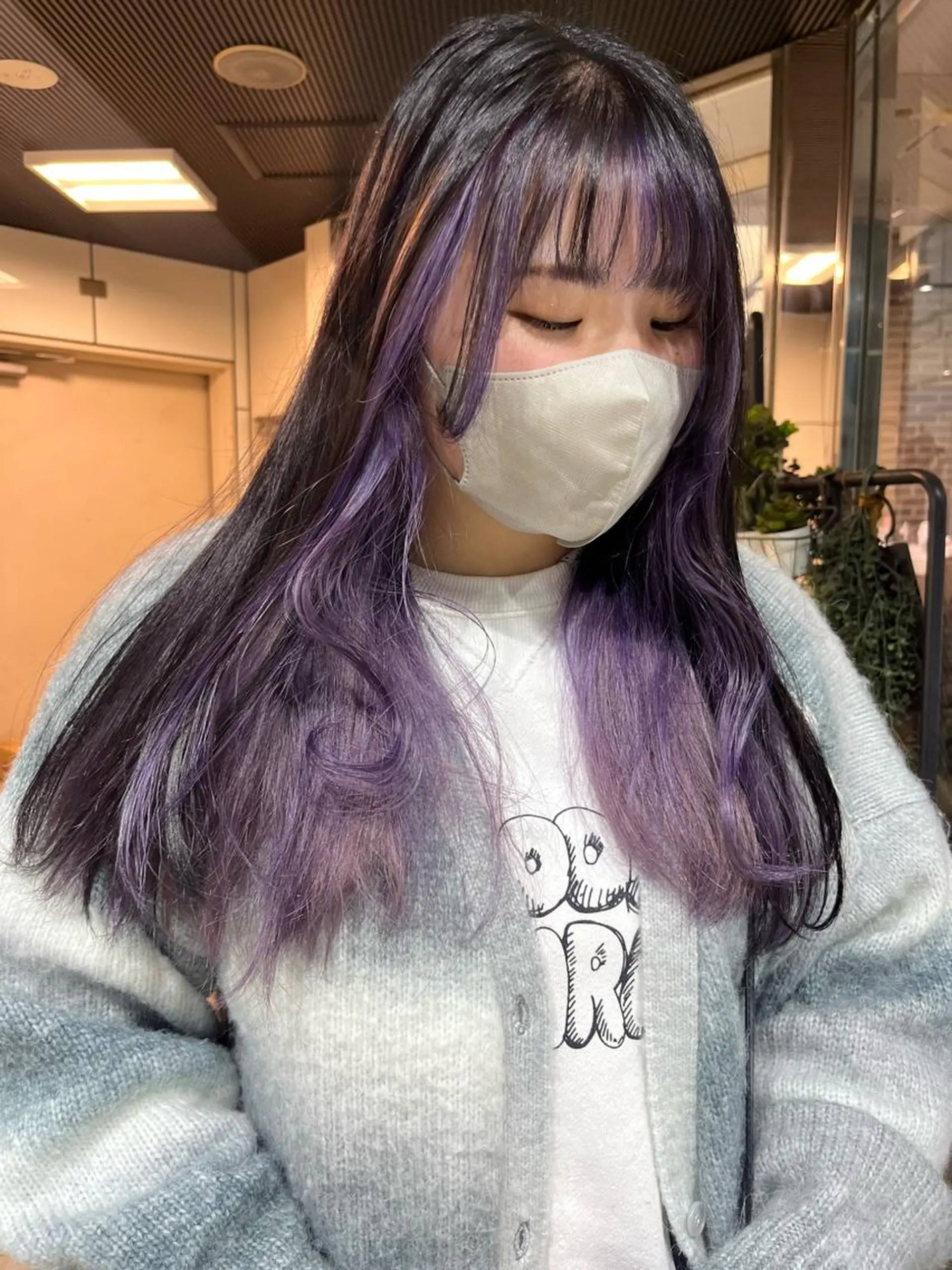 ロング カラー ブリーチ ケアブリーチ ダブルカラー イヤリングカラー ハイトーンカラー ヘアカラー 💖デザインカラー/ タダ ハナカ💖のヘアスタイル