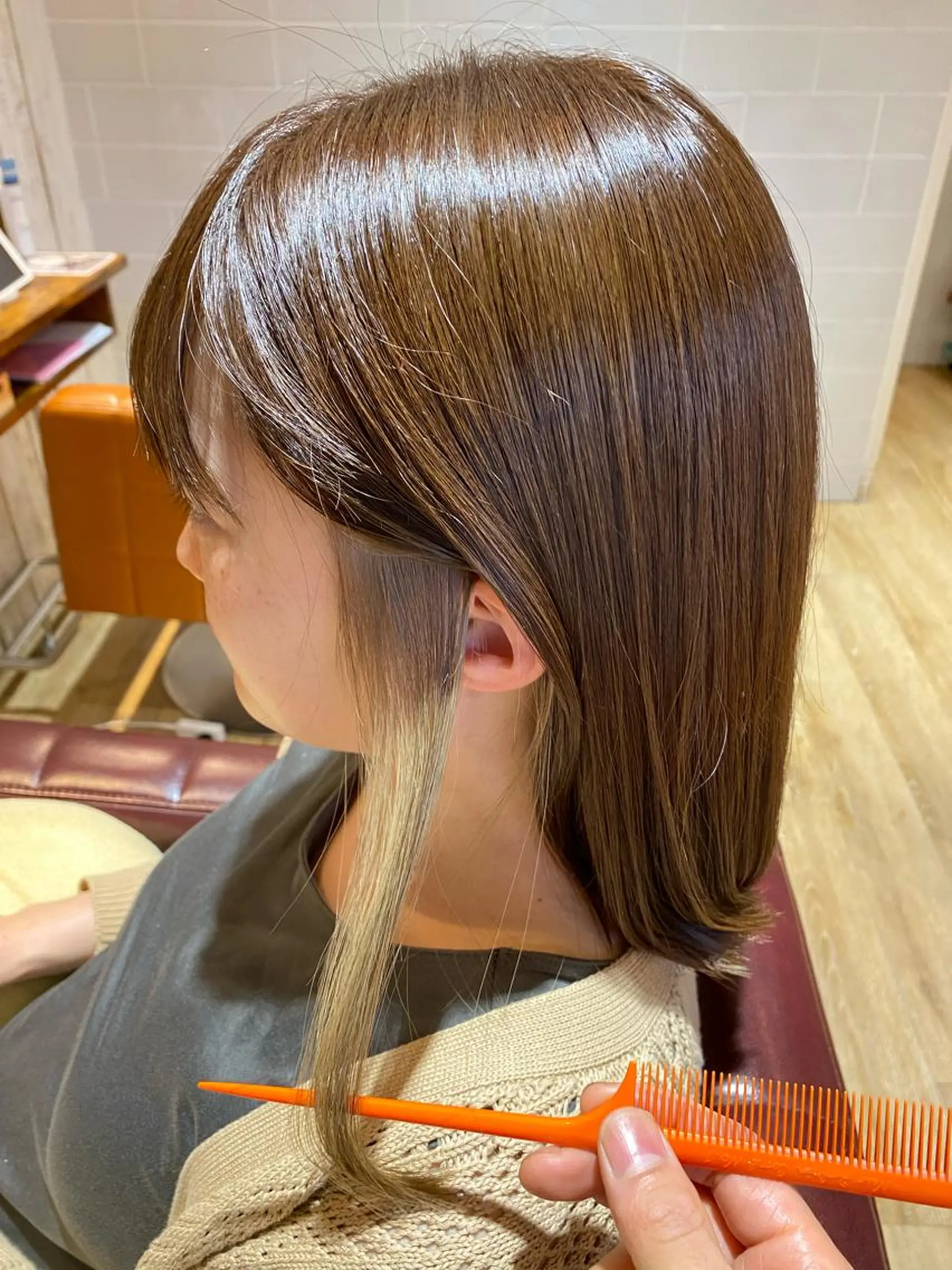 ミディアム カラー カット ヘアカラー トリートメント ICON所属・艶美髪マスター 店長✂︎YUKKEのヘアスタイル