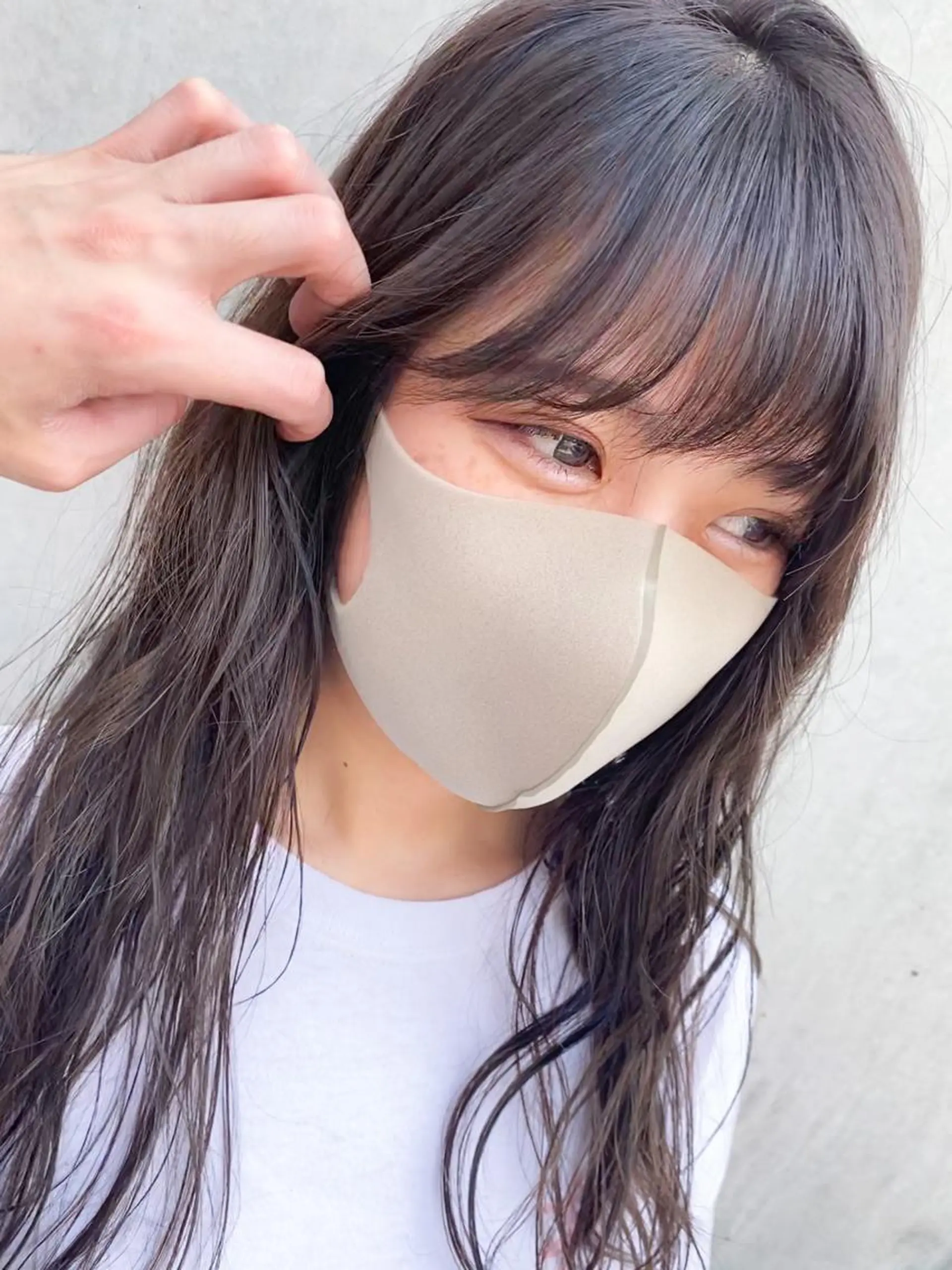 ロング カラー パーマ 艶髪ブリーチ 永井竜也のヘアスタイル