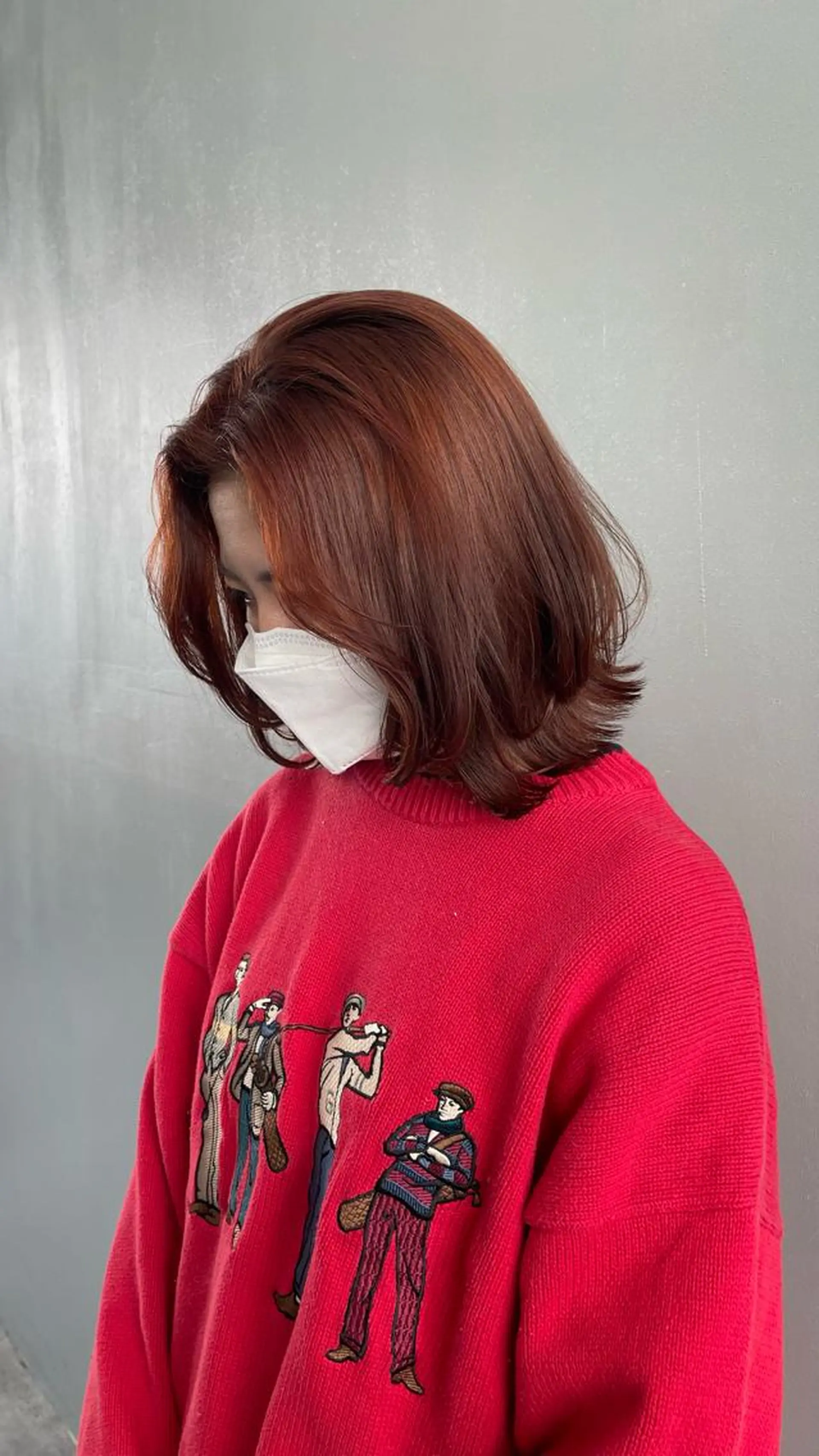 セミロング カラー ブラウンカラー オレンジ オレンジブラウン ヘアカラー トリートメント ヘアセット 💐ナチュラルヘア Kroda💐のヘアスタイル