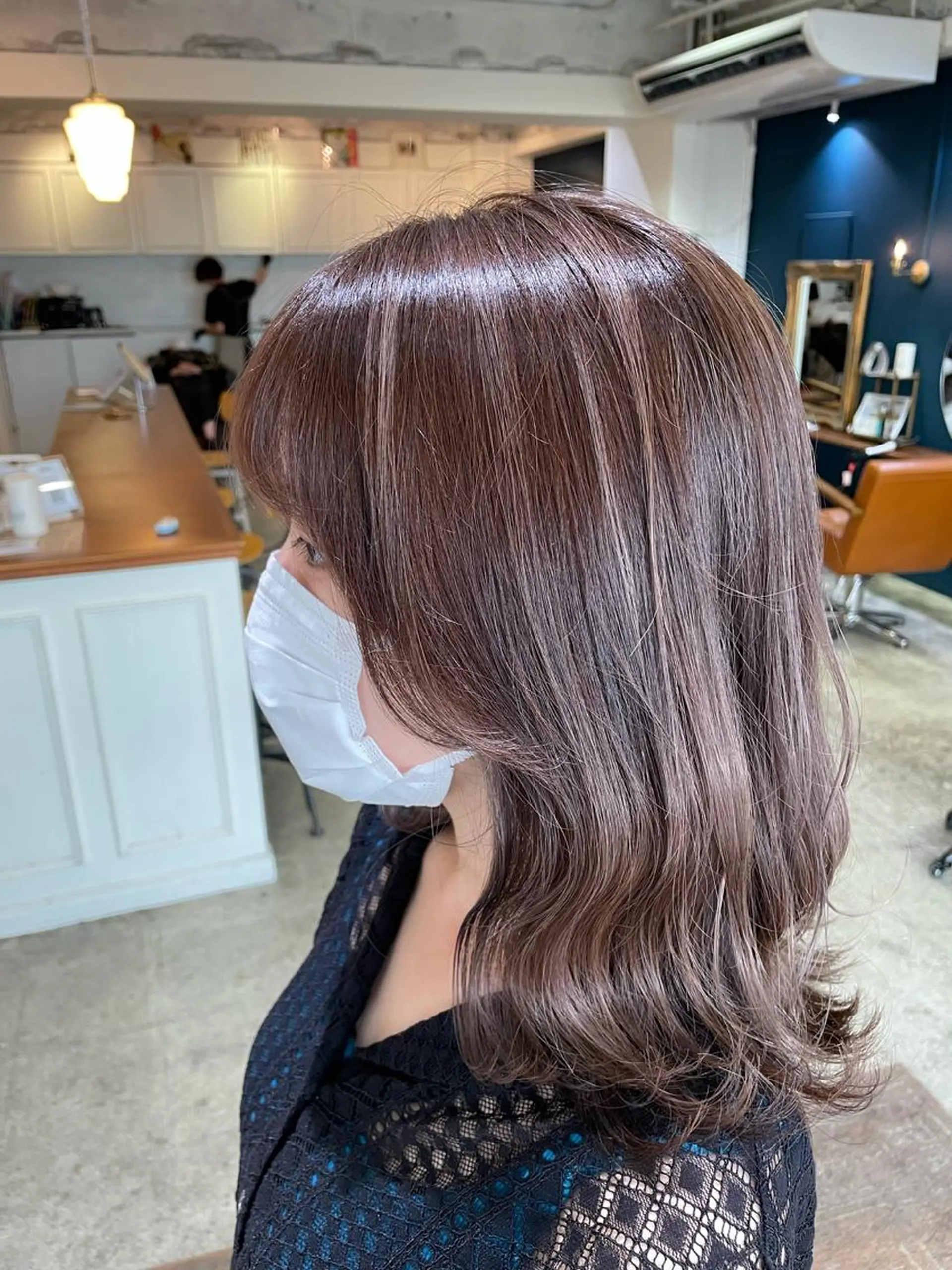 セミロング カラー ヘアアレンジ ベージュカラー ハイライトカラー ピンクカラー ピンクベージュ ハイライト ヘアカラー トリートメント 山崎 澪 レイヤーカット/大宮のヘアスタイル