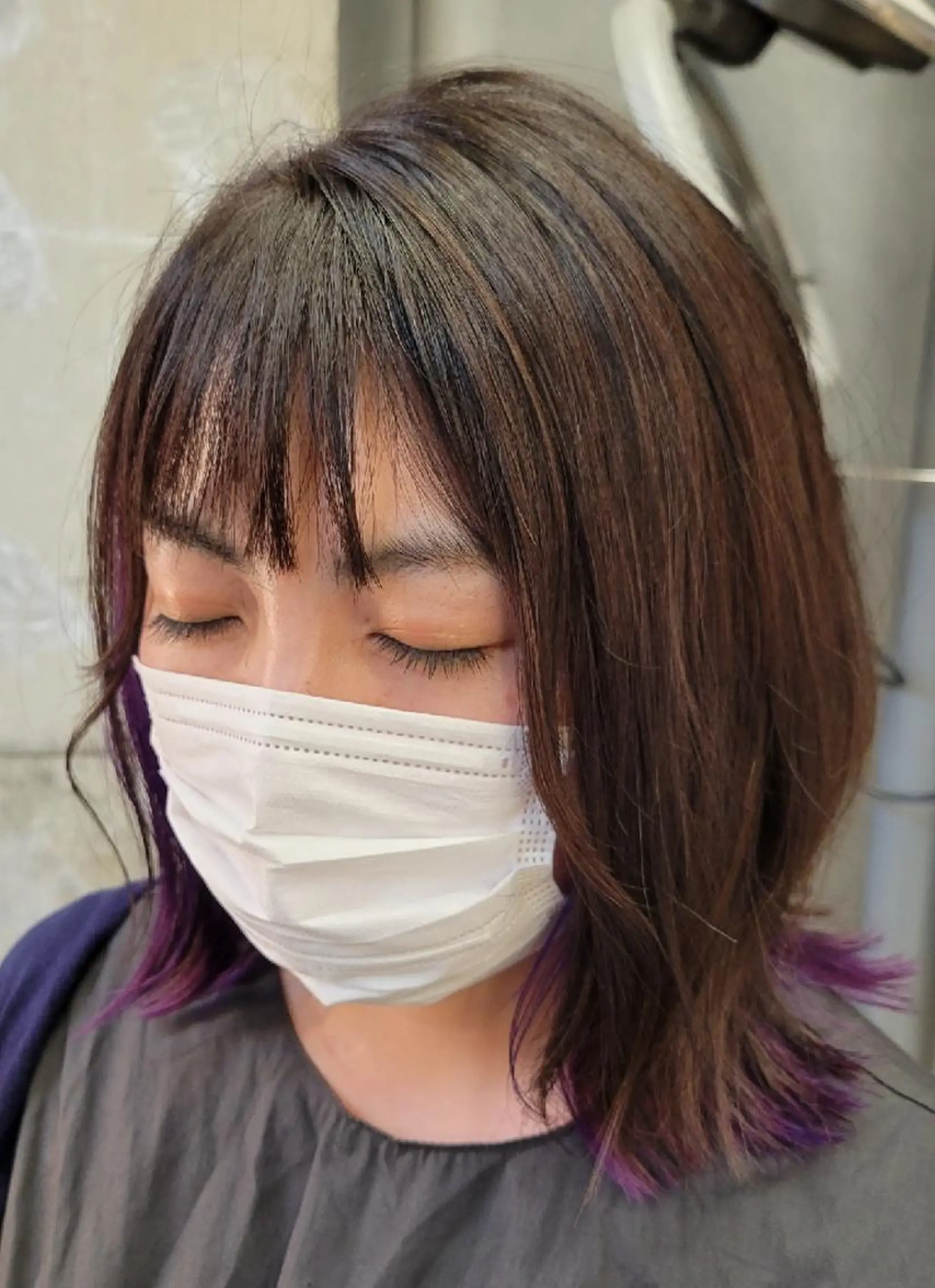 ミディアム カラー アッシュ アッシュブラウン ブラウンカラー インナーカラー カット ヘアカラー Romio所属・💐Romio綱島 　大墨💐のヘアスタイル