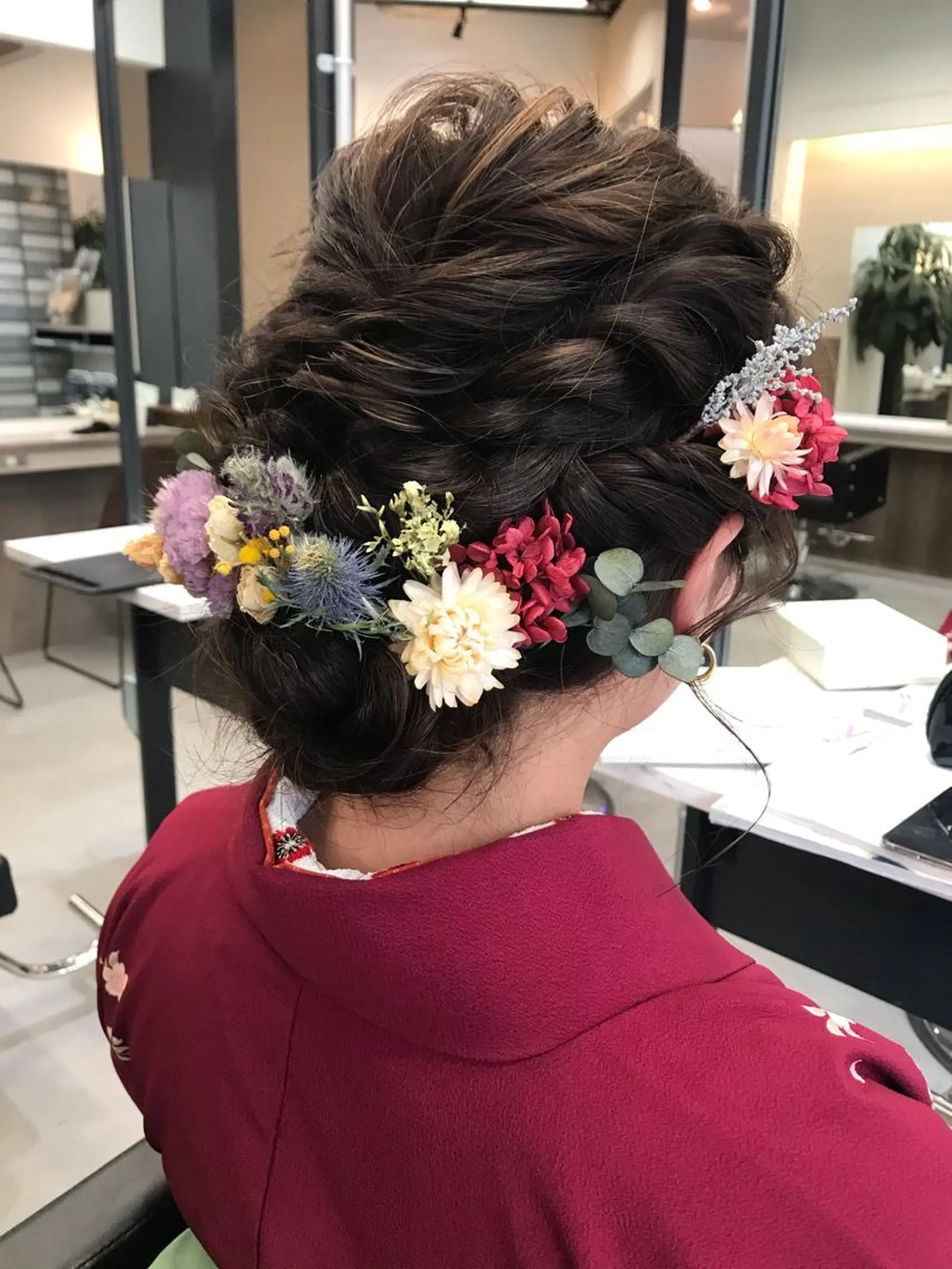 ミディアム カラー パーマ ヘアアレンジ EIGHTSOL博多 筑紫口店 溝口里穂のヘアスタイル