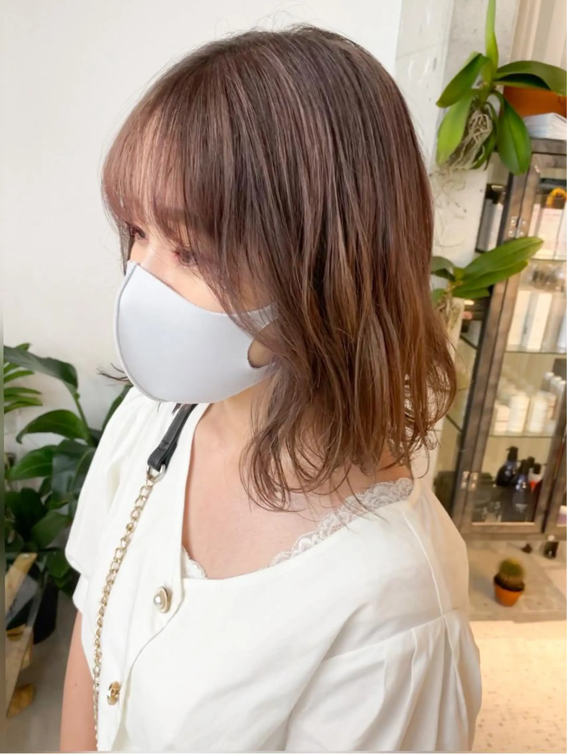 ミディアム カラー ベージュカラー ハイトーンカラー ピンクカラー ヘアカラー 縮毛矯正 ＆style所属・生長 歩のヘアスタイル