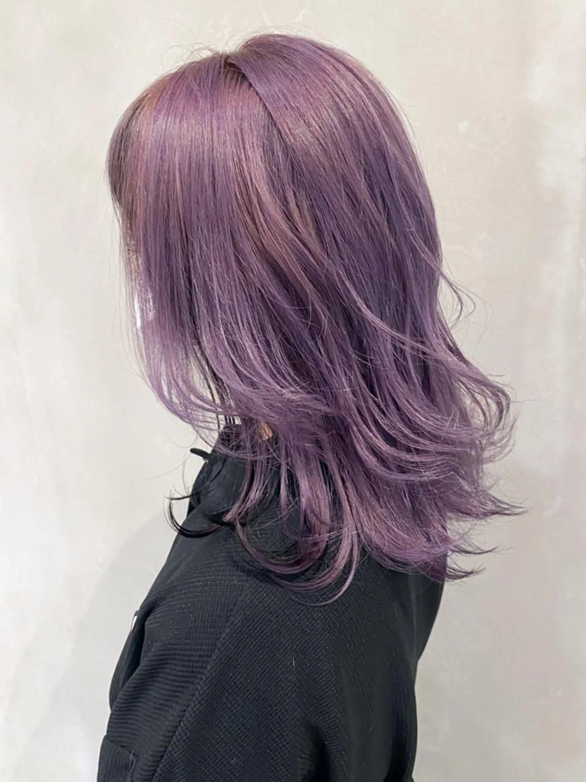 ミディアム ヘアアレンジ カラー パーマ パープルカラー カット ヘアカラー トリートメント ITbyALBUM 松戸のヘアスタイル