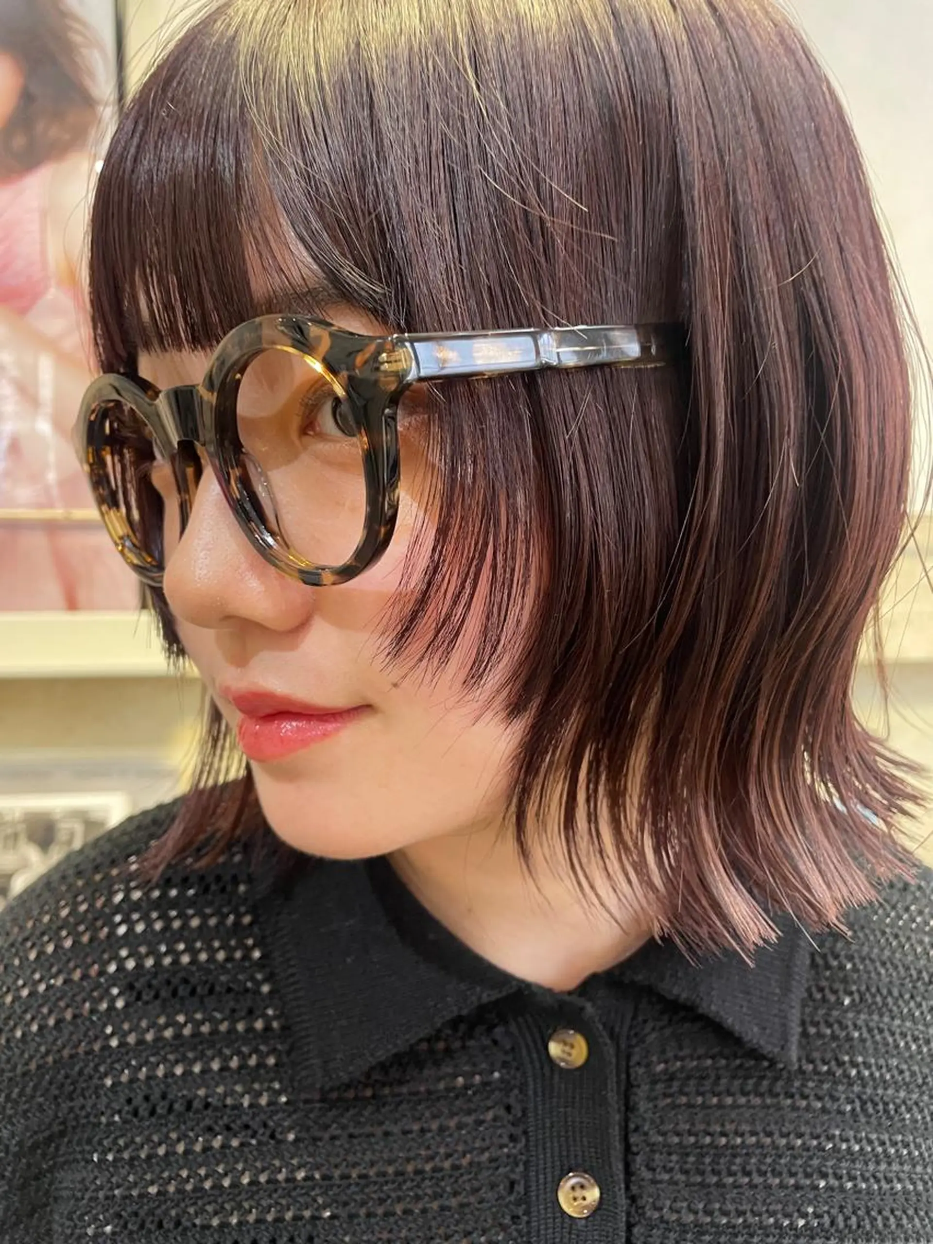 ミディアム カラー MINX青山店所属・結莉/ボブ/ 縮毛矯正のヘアスタイル