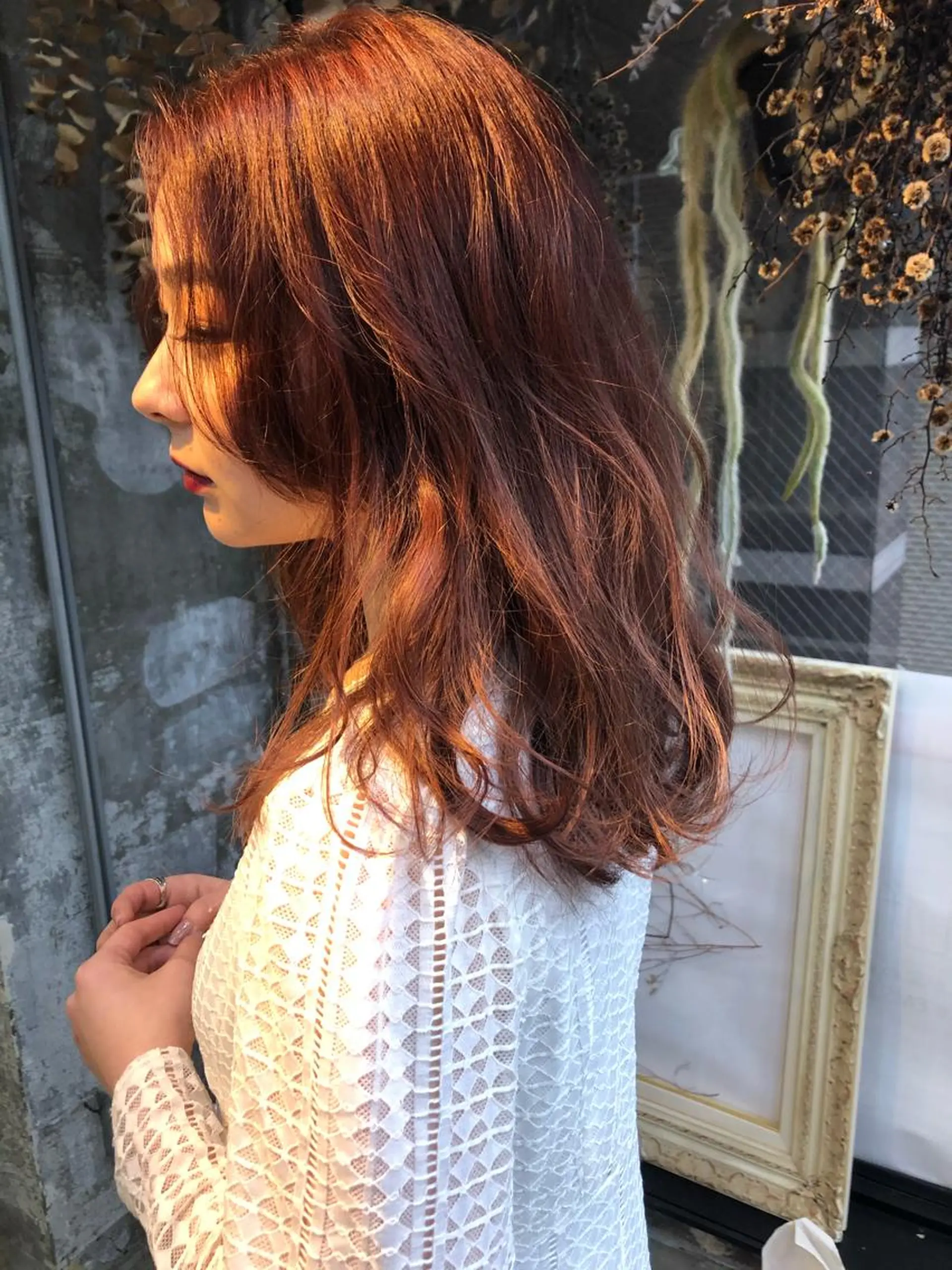 ロング カラー ブリーチ ブラウンカラー ピンクカラー ピンクブラウン Pia hair Design Yakuin所属・Pia ツボイ ケイタのヘアスタイル