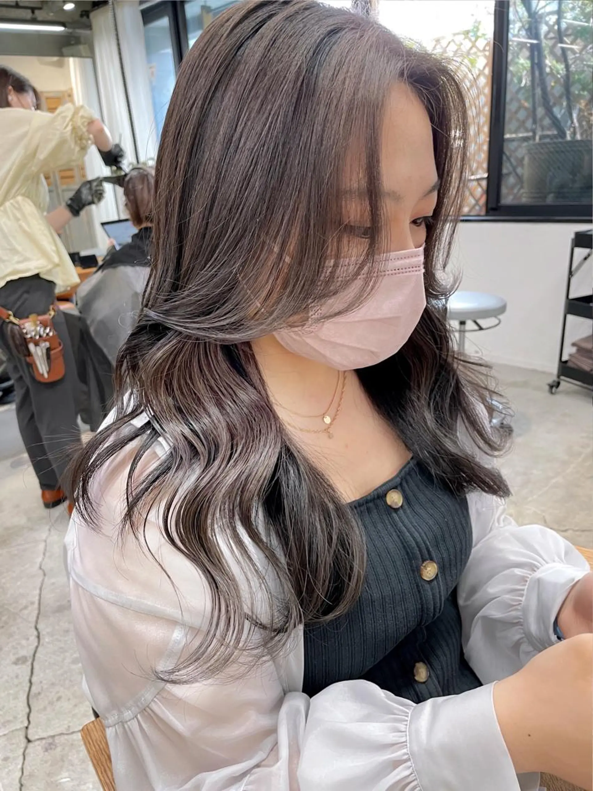 ロング カラー ヘアカラー トリートメント unico.所属・韓国ヘア/暖色カラー 新美多英のヘアスタイル