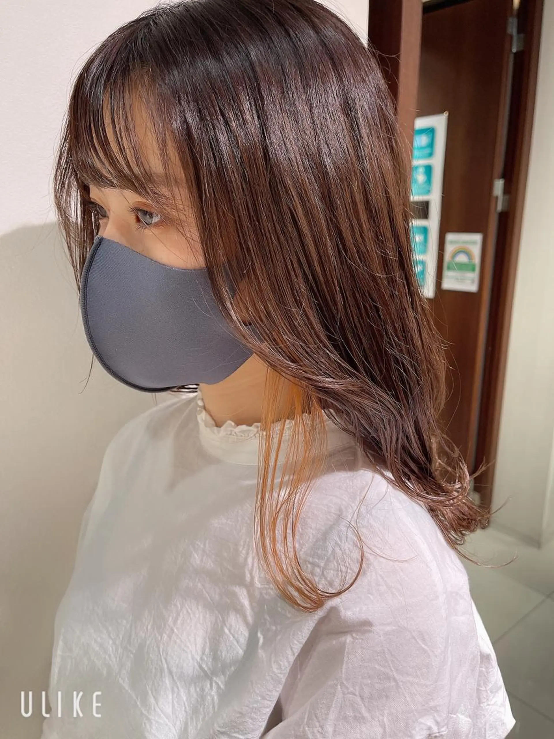 ミディアム カラー 海外レイヤー 鯉渕のヘアスタイル