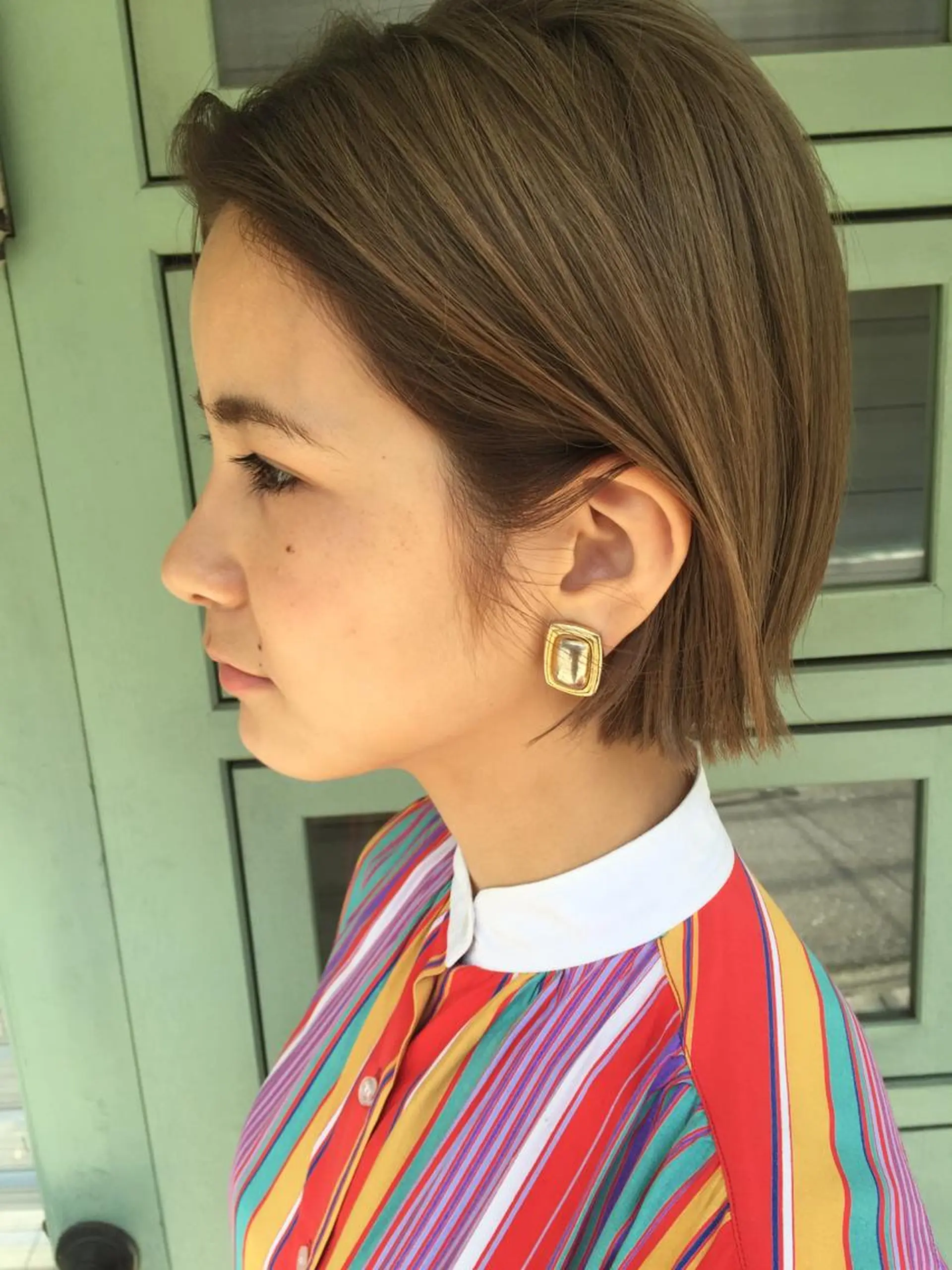 ショート カラー 切りっぱなしボブ ボブ カット 縮毛矯正 代官山所属・代官山 ボブのヘアスタイル