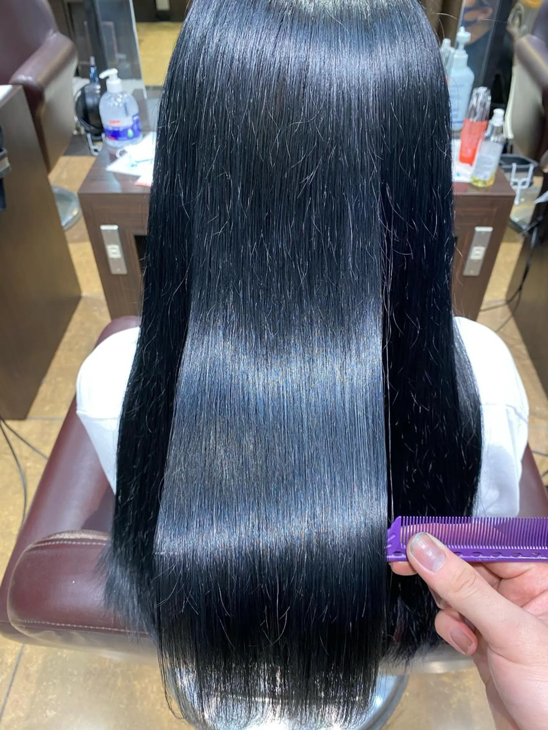 ロング カラー ヘアカラー トリートメント 酸スト/フェザー パーマ/三谷海斗のマツエク・マツパデザイン