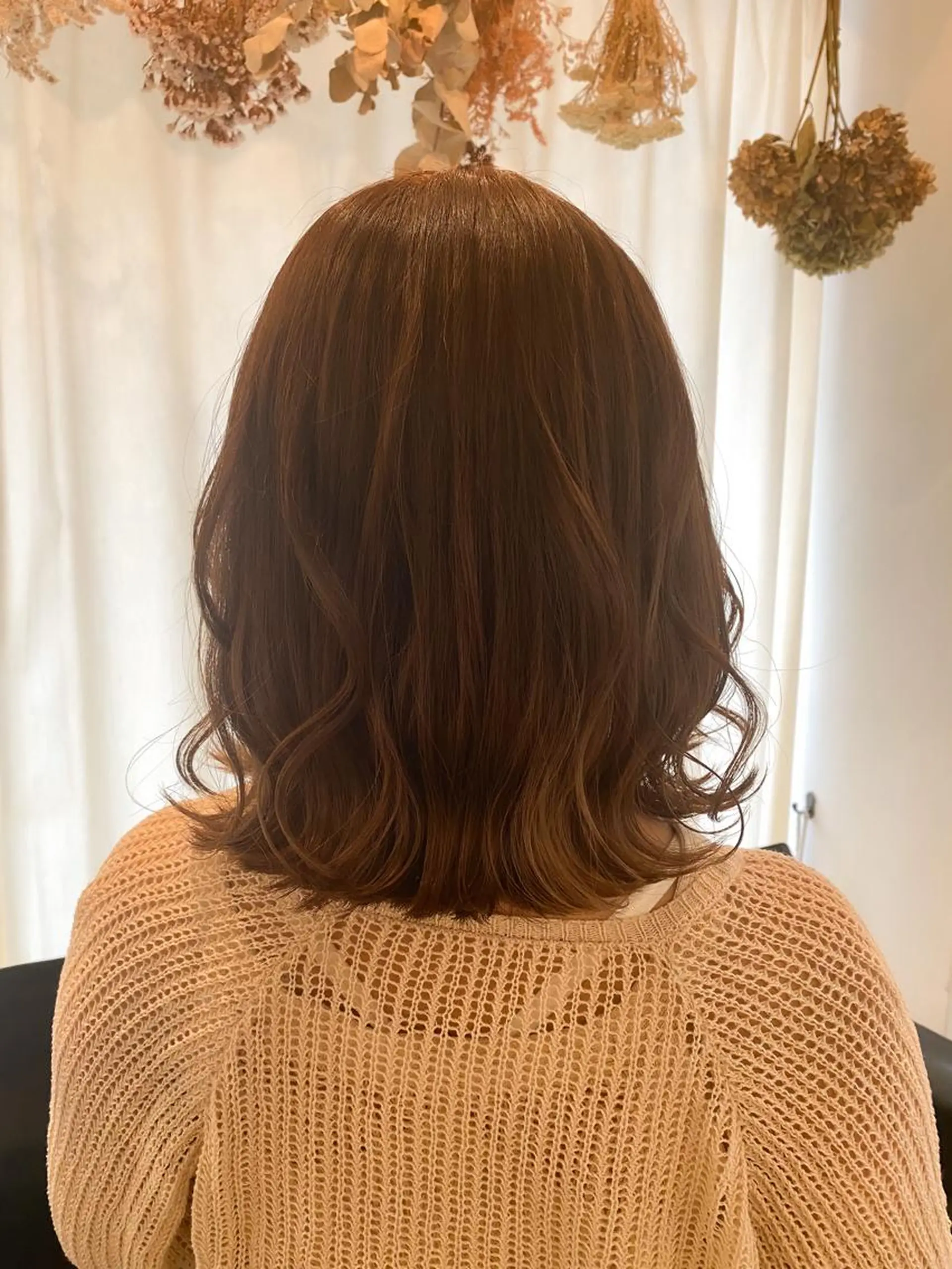 ミディアム カラー ベージュカラー オレンジ オレンジベージュ ducha所属・DUCHA Tomida naoのヘアスタイル