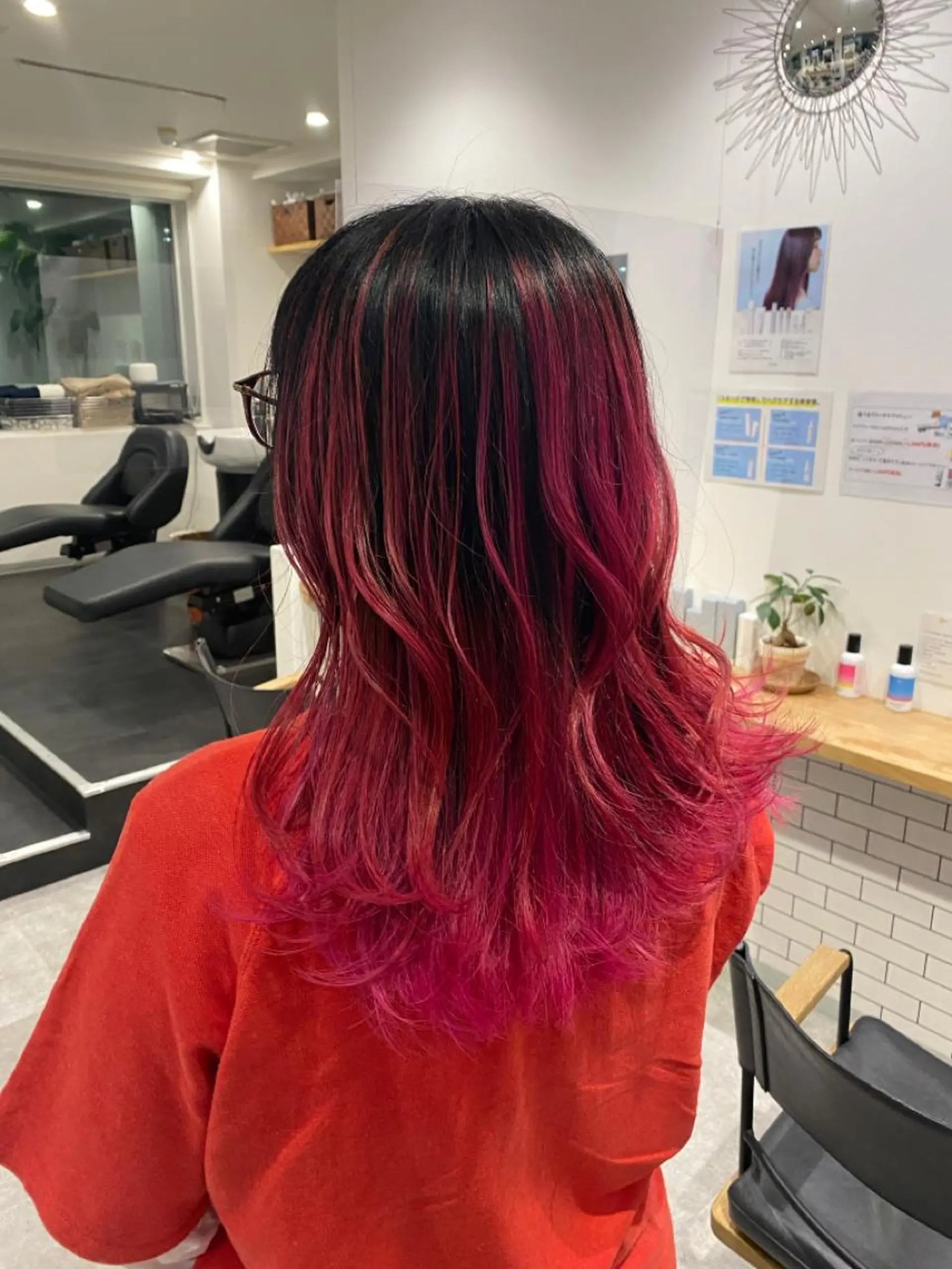 ミディアム カラー バレイヤージュ レイヤーカット トリートメント JIL BLAN 京都のヘアスタイル