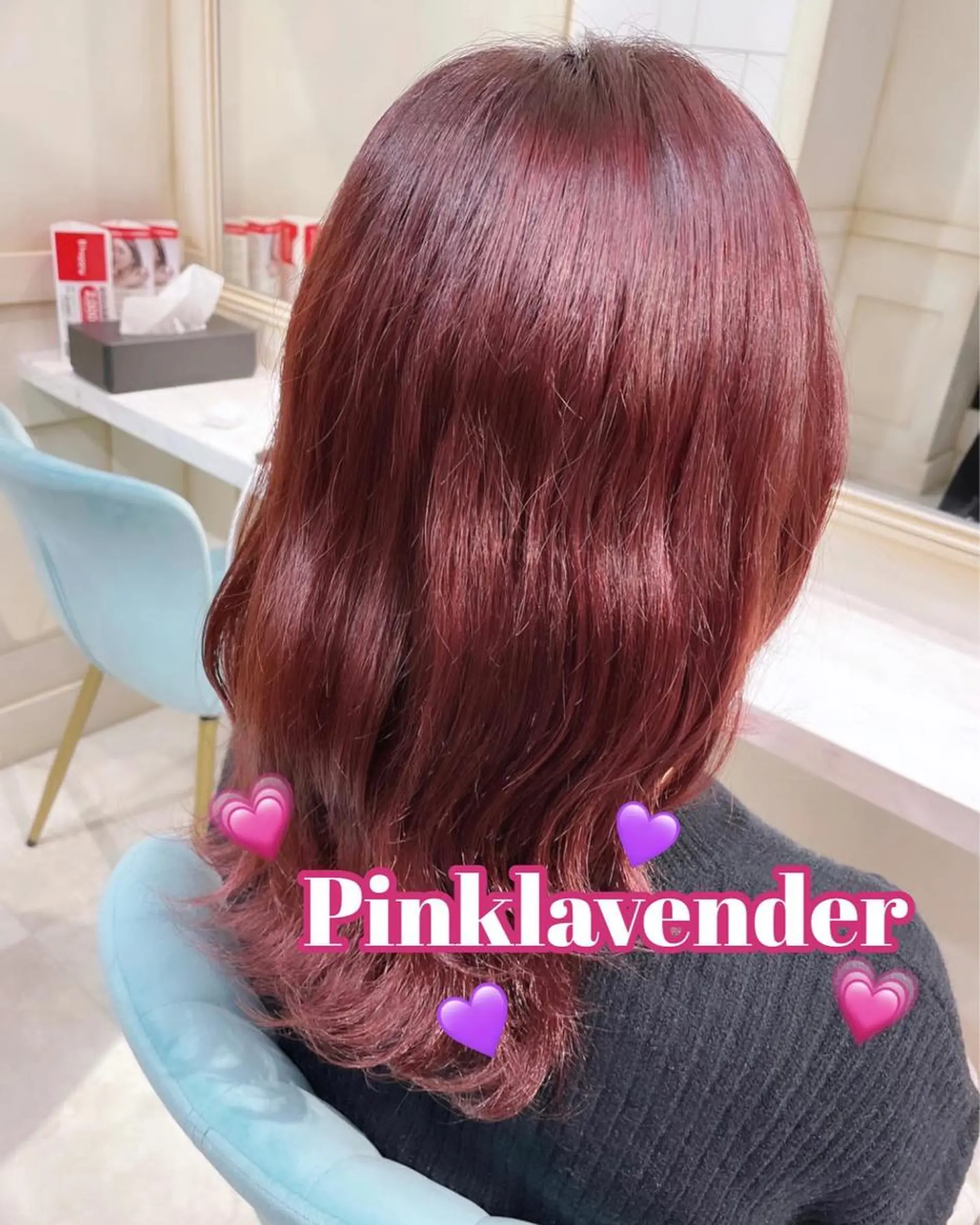セミロング カラー ラベンダーカラー ピンクカラー ピンクラベンダー 🌷ピンク/韓国風 暖色カラー ゆい🌷のヘアスタイル