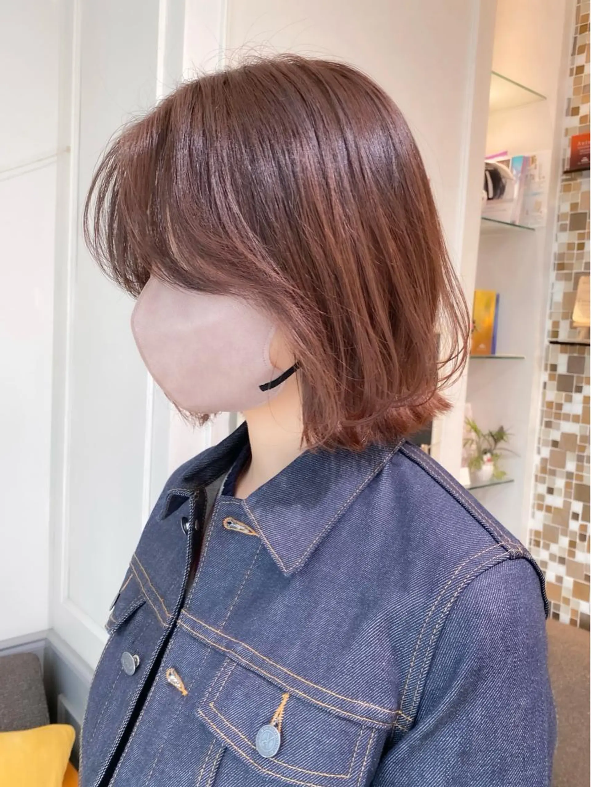 ミディアム カラー ボブレイヤー 黒髪 ブラウンカラー ハイライトカラー ピンクカラー カット ヘアカラー トリートメント 横浜/レイヤーカット /韓国ヘア/佐藤記正のヘアスタイル