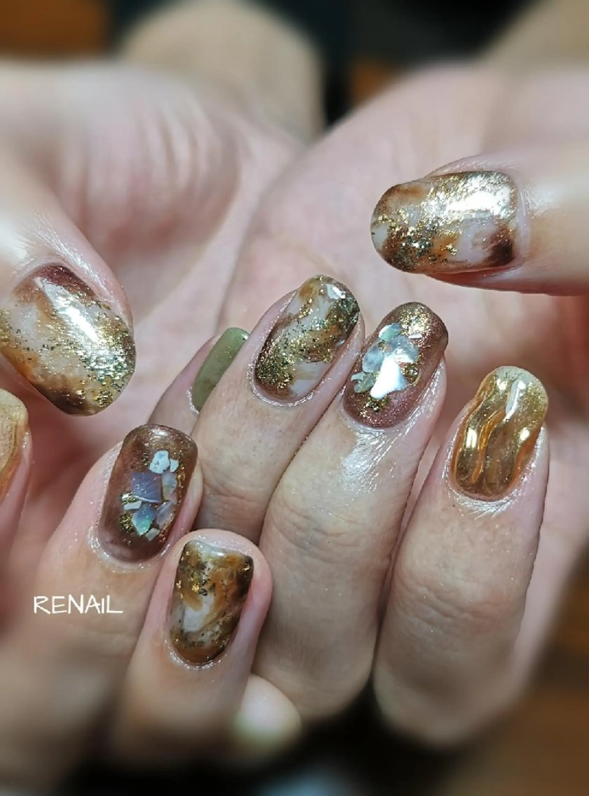 ミディアム ハンドネイル RENAIL  玲奈のネイルデザイン