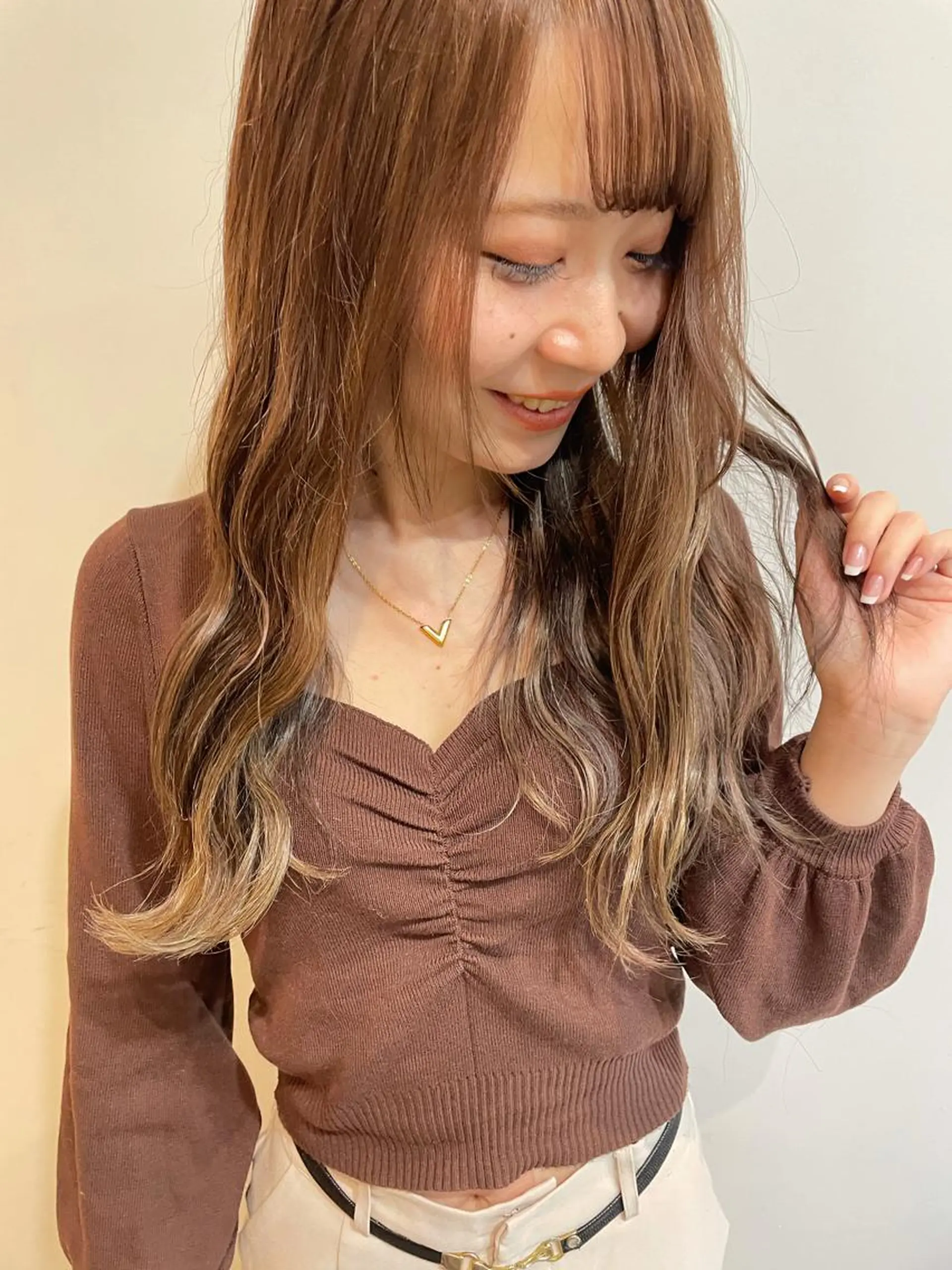 ロング カラー ブラウンカラー チョコレートブラウン ハイライトカラー ハイライト 中目黒🌼 🌼ハナのヘアスタイル