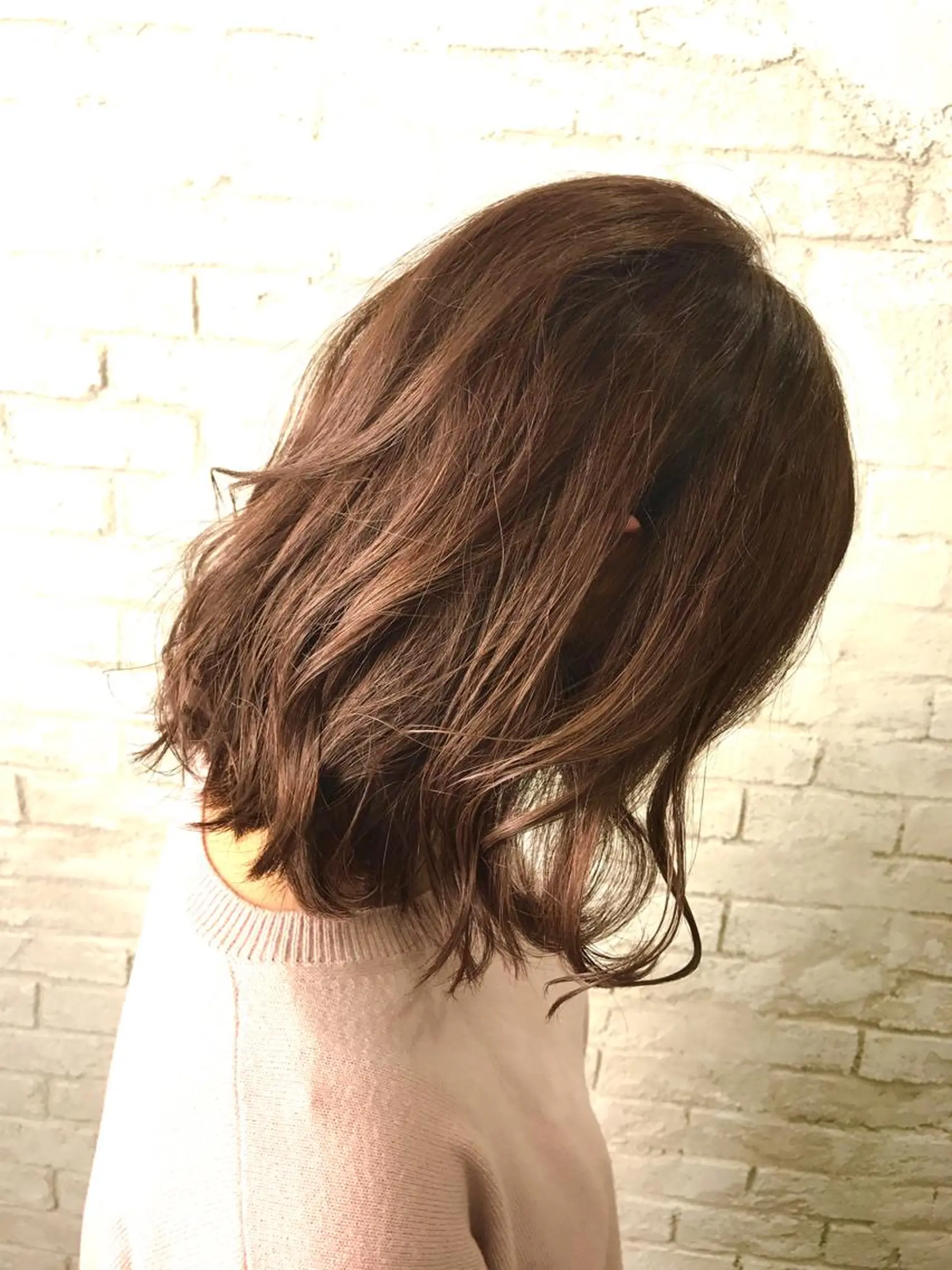 ミディアム カラー パーマ ヘアアレンジ イルミナカラー 韓国ヘア✨グレージュ カラーasamiのヘアスタイル