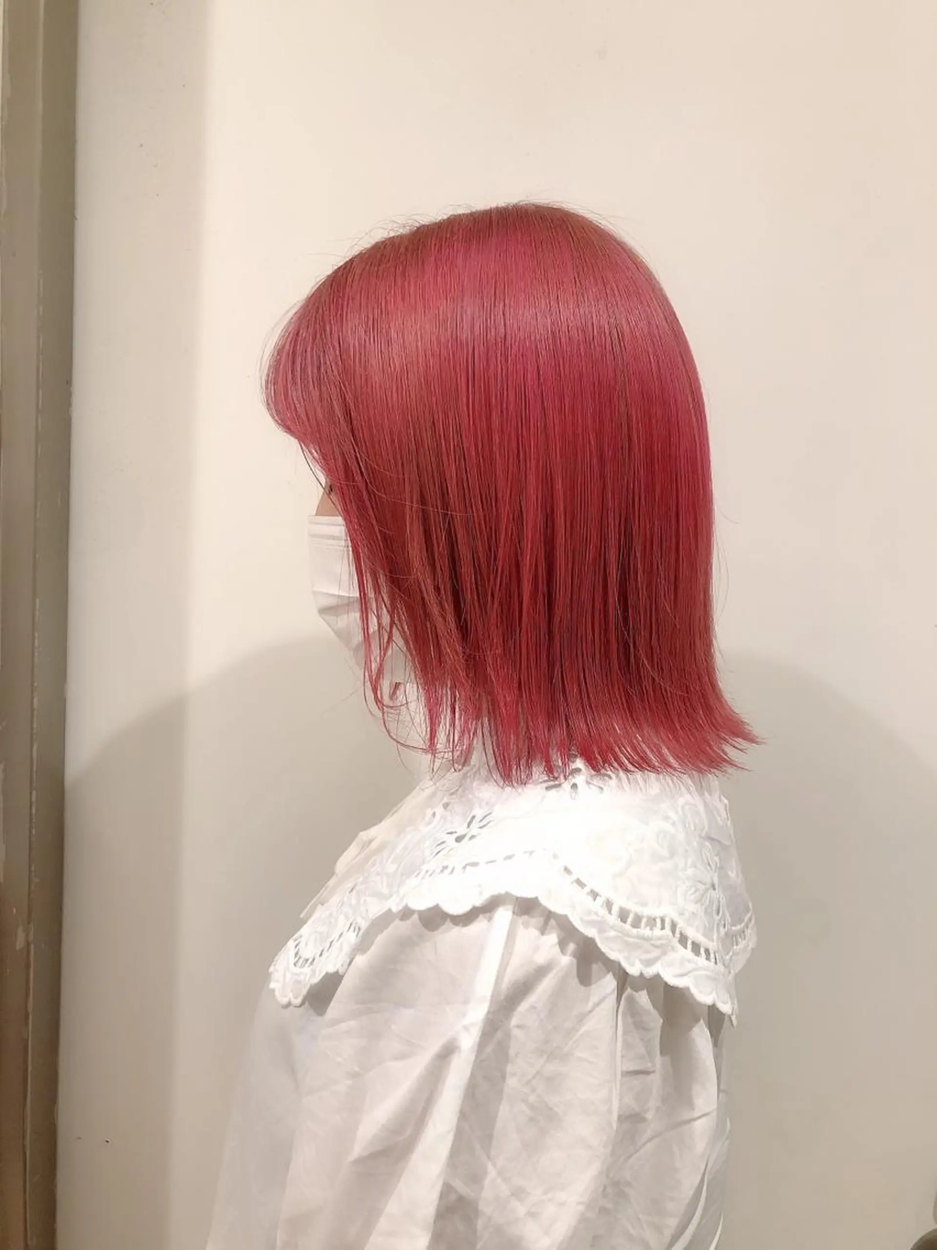 ミディアム カラー ブリーチ ケアブリーチ ピンクカラー ヘアカラー 韓国🇰🇷レイヤー おくれ毛/顔まわりのヘアスタイル