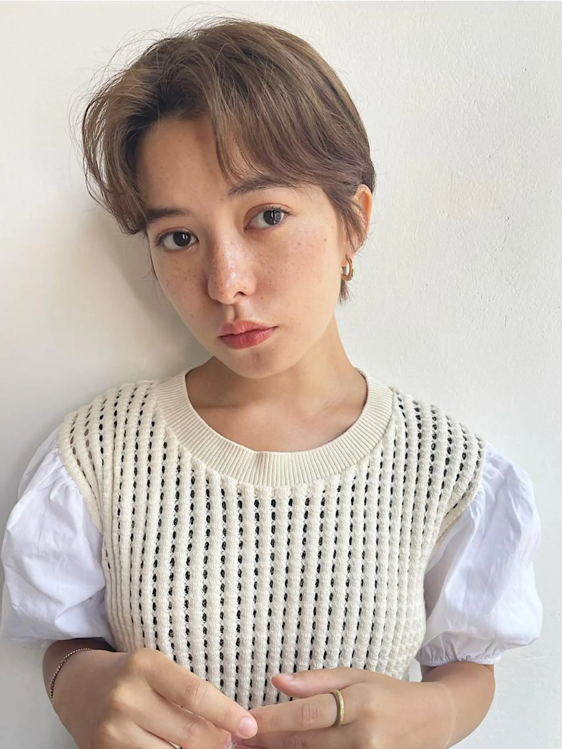 ミディアム カラー カット ヘアカラー トリートメント 坂田 友梨奈のヘアスタイル