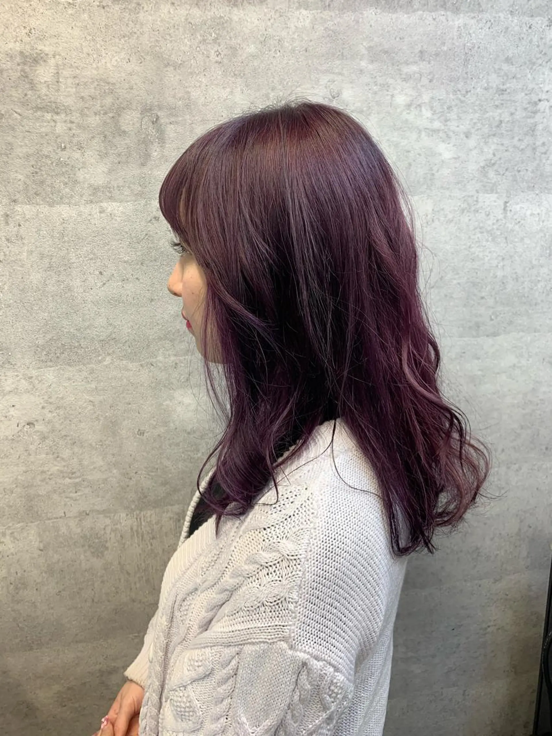 セミロング カラー ラベンダーカラー ピンクカラー ピンクラベンダー バイオレットカラー ヘアカラー Chara Chalone所属・今野 美栄のヘアスタイル