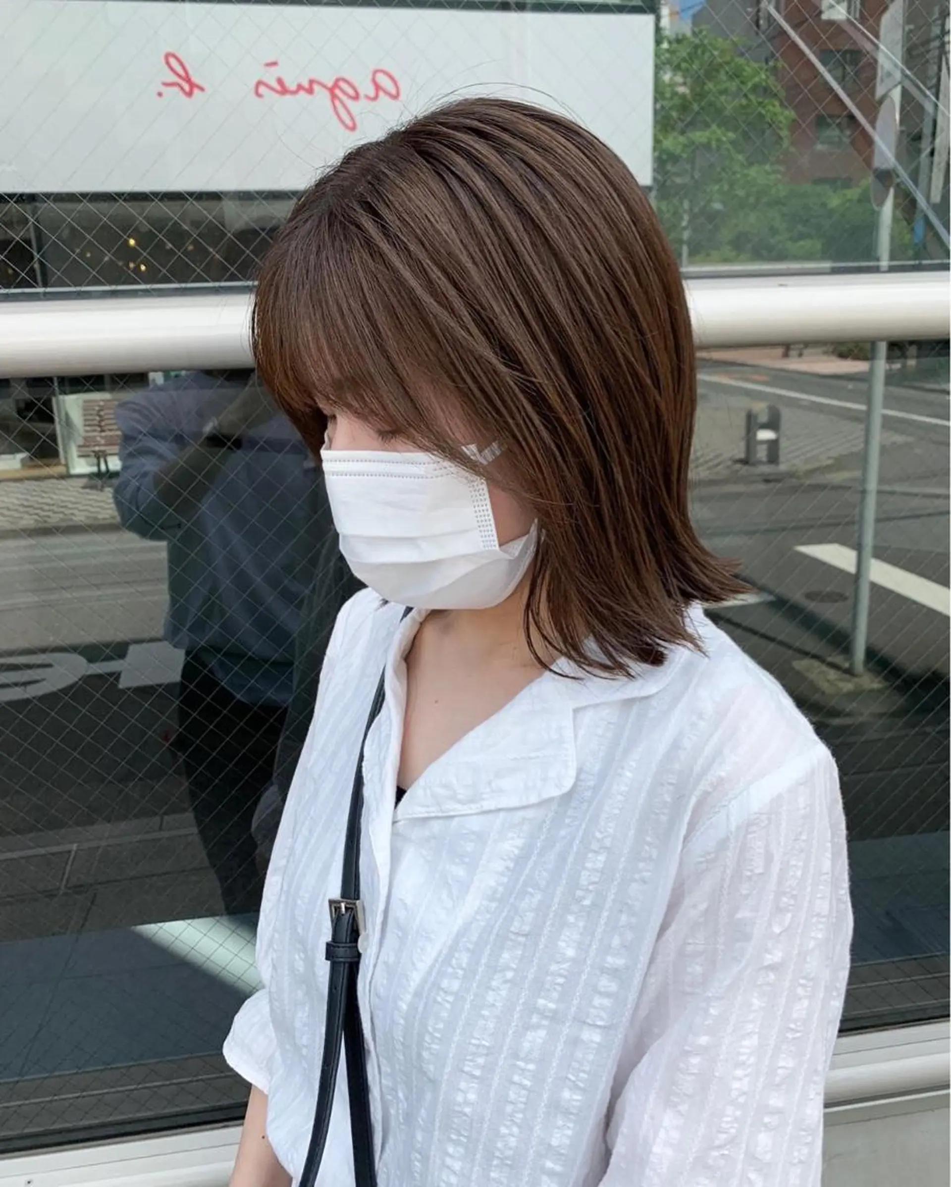 ミディアム カラー パーマ ヘアアレンジ メンズ 切りっぱなしボブ ボブ 原宿パーマ kazuのヘアスタイル