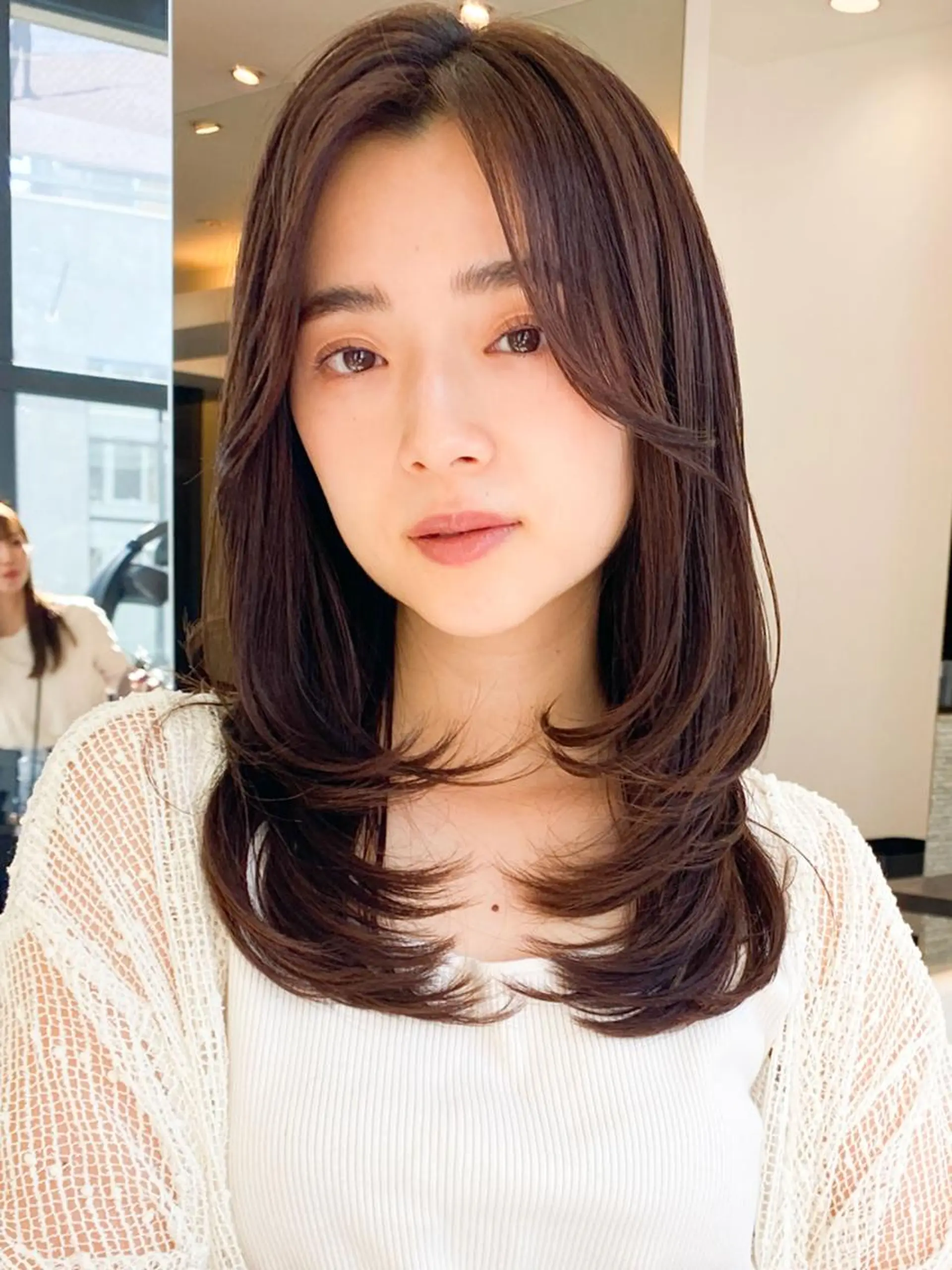 カラー セミロング 韓国風カラー 韓国風ヘア レイヤーカット ヘアカラー トリートメント 韓国風メンズヘア💫 ツイスパ💫saraのヘアスタイル