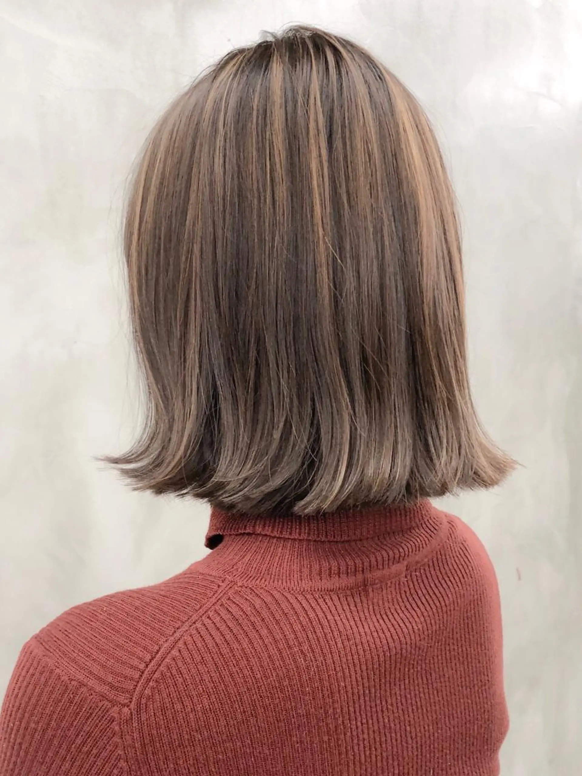 ミディアム カラー ハイライトカラー ボブ ハイライト ショート・ボブ 徳竹淳一のヘアスタイル