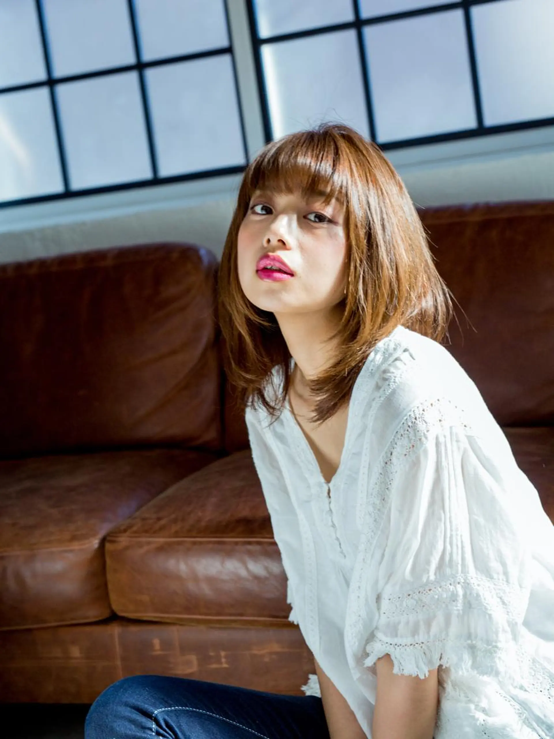 セミロング カラー ヘアカラー 縮毛矯正 トリートメント 松島祐介【店長／ トップディレクター】のヘアスタイル