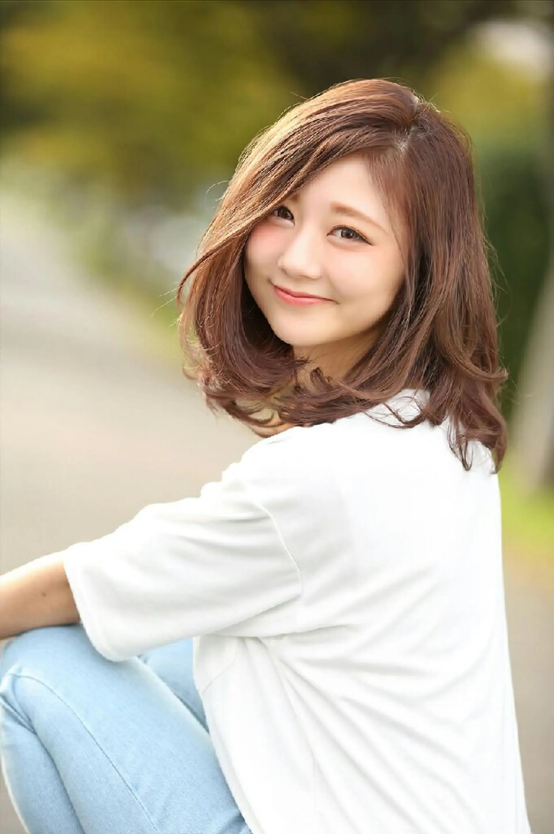 セミロング カラー ピンクカラー grandage 北千住のヘアスタイル