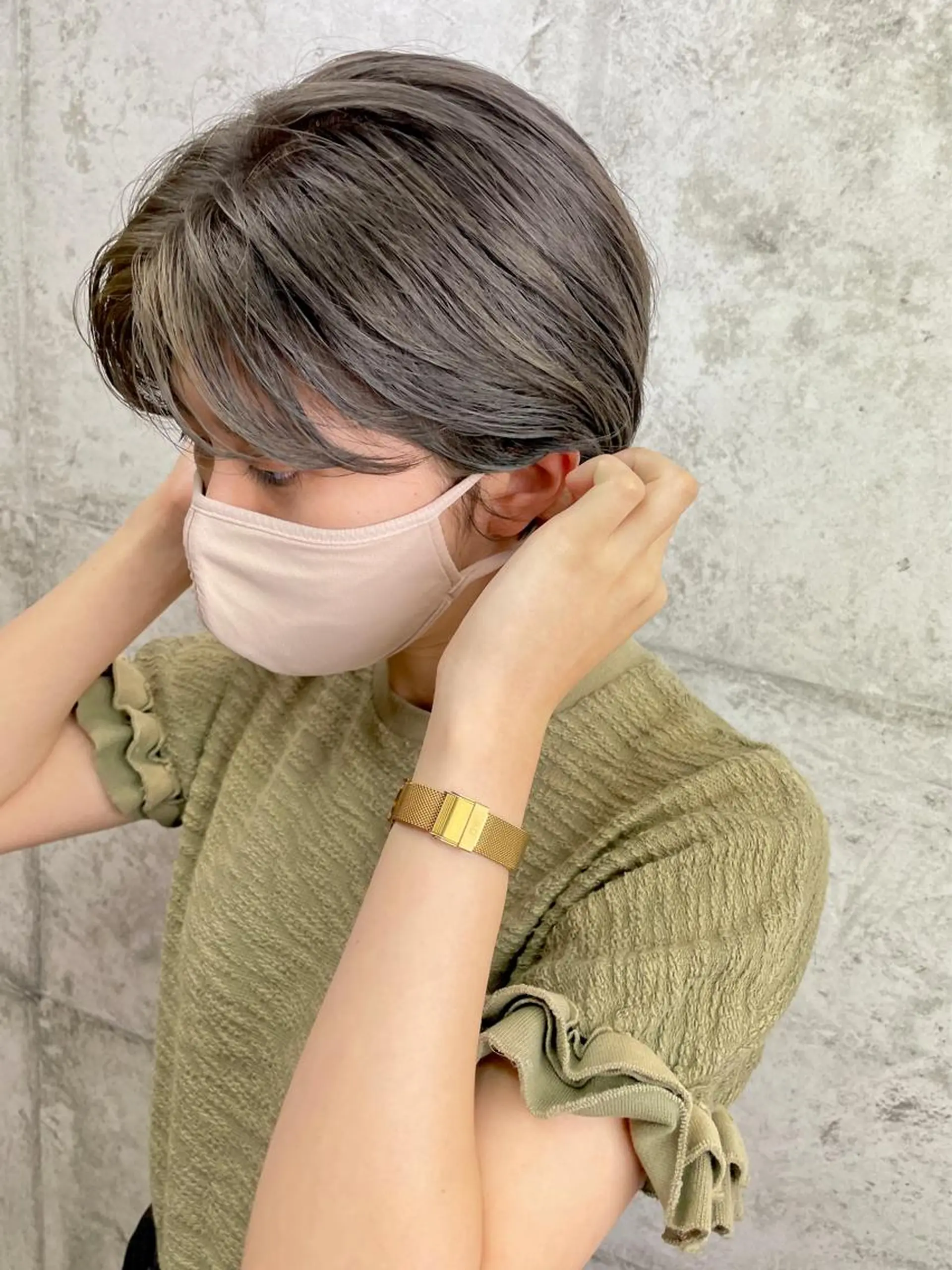 ショート カラー ベージュカラー オリーブベージュ 韓国風ヘア ショートヘア Masena所属・💎韓国風レイヤー /ボブ💎Namiのヘアスタイル