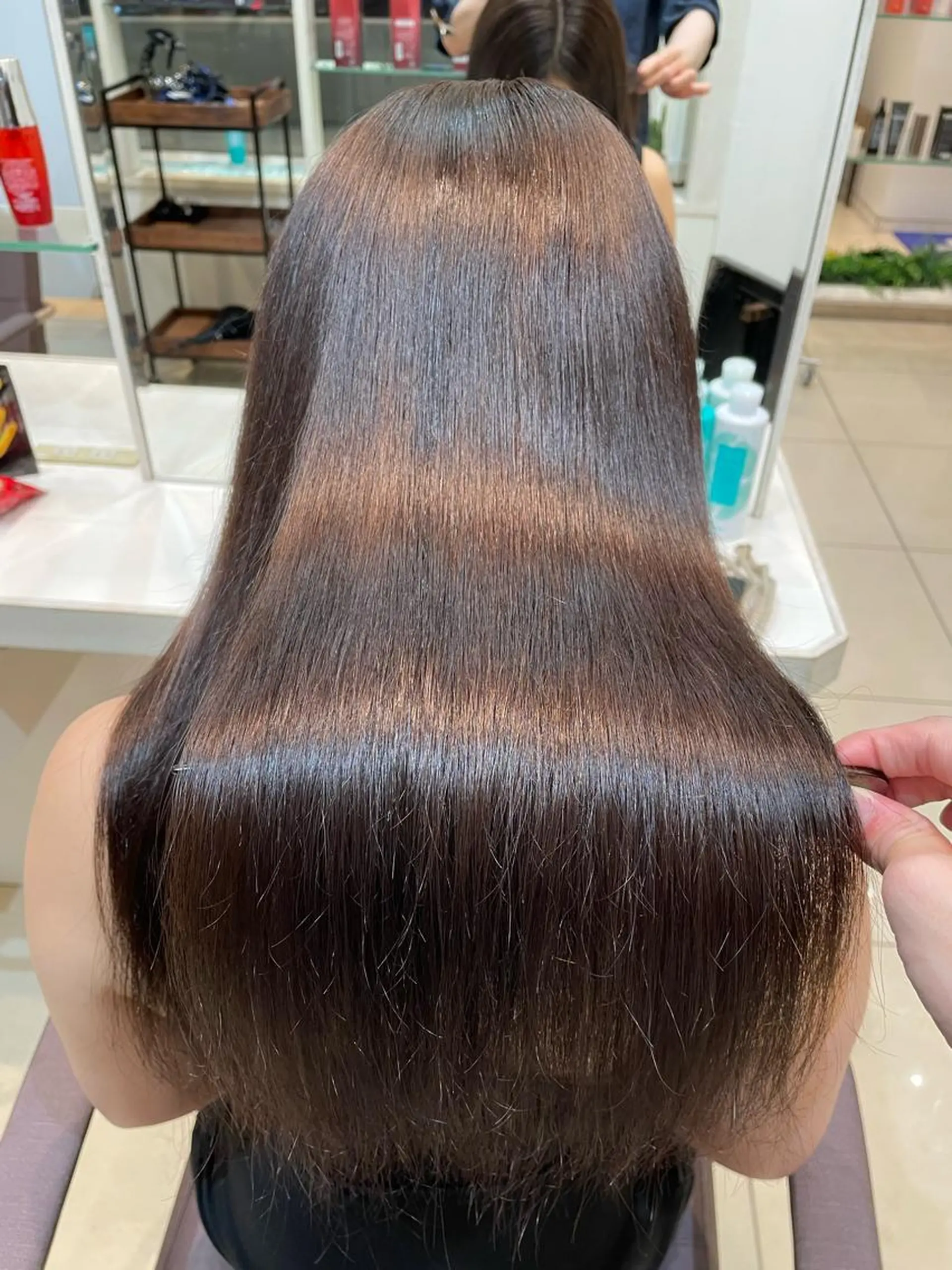 ロング カラー ケアカラー 髪質改善 トリートメント ヘアカラー トリートメント 韓国レイヤー／髪質 改善カラー/れんのヘアスタイル