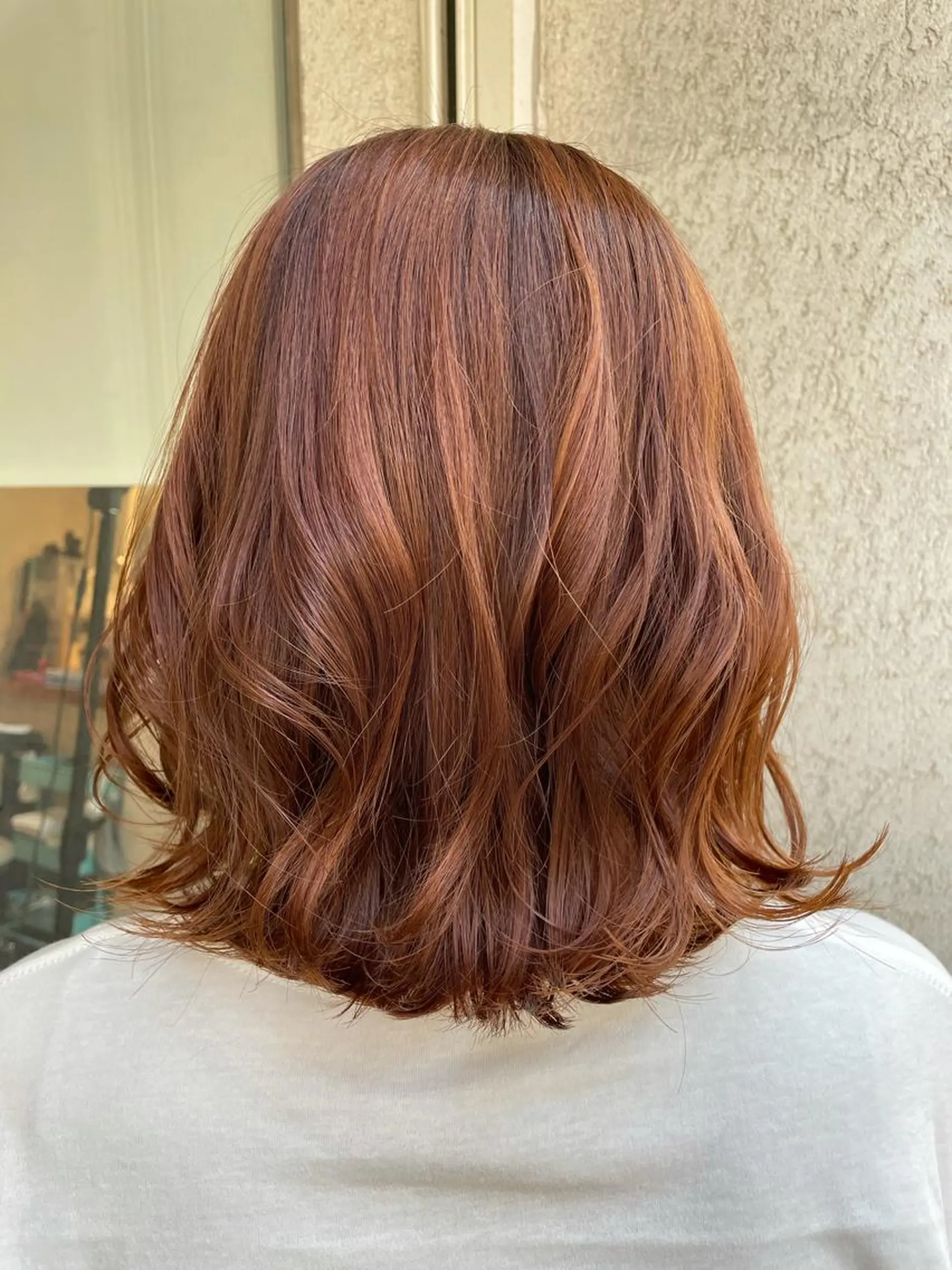ミディアム カラー オレンジ ヘアカラー トリートメント CoCooN 店長 さのえみのヘアスタイル