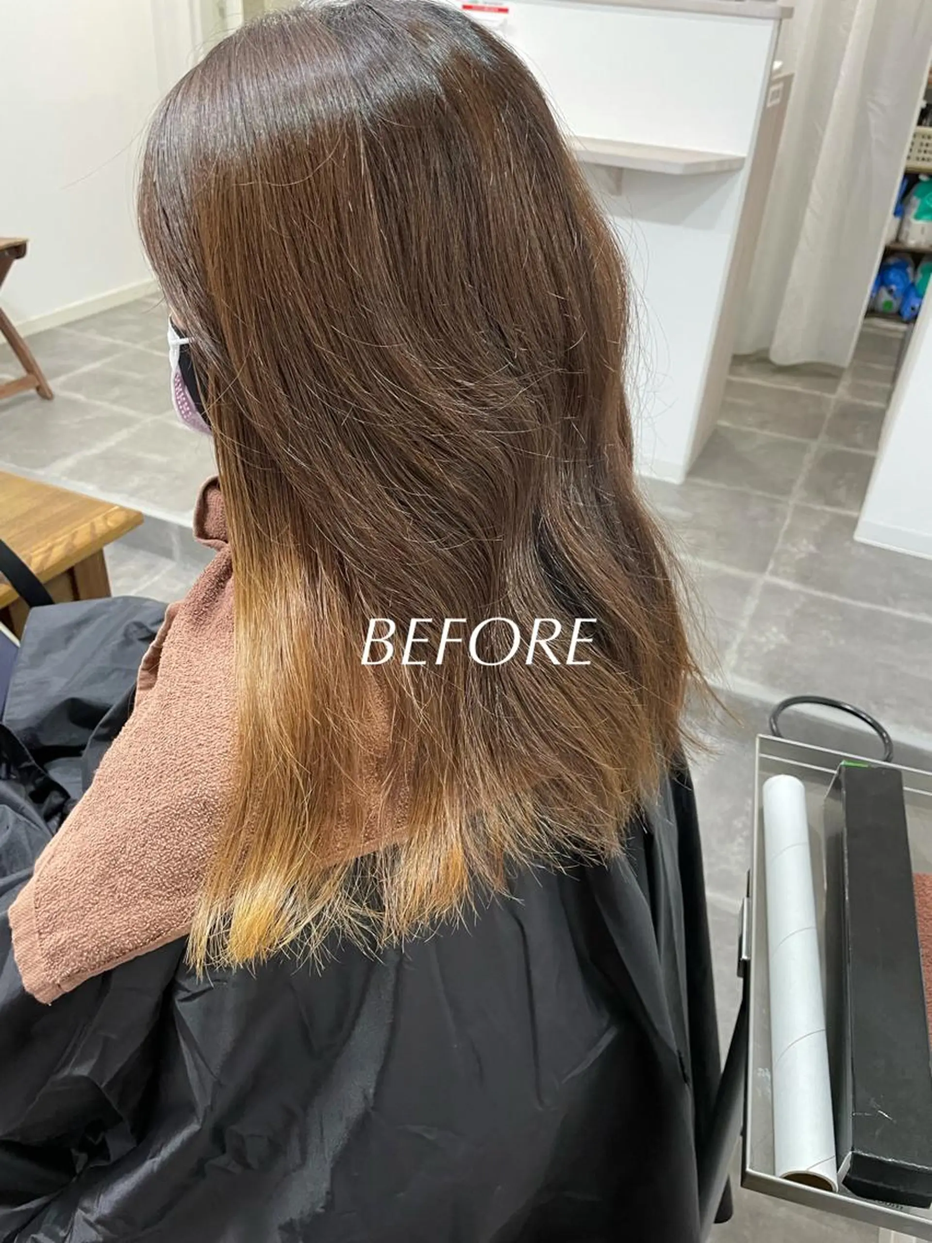 ミディアム カラー ブリーチ インナーカラー ブリーチなしカラー 森田 一平のヘアスタイル