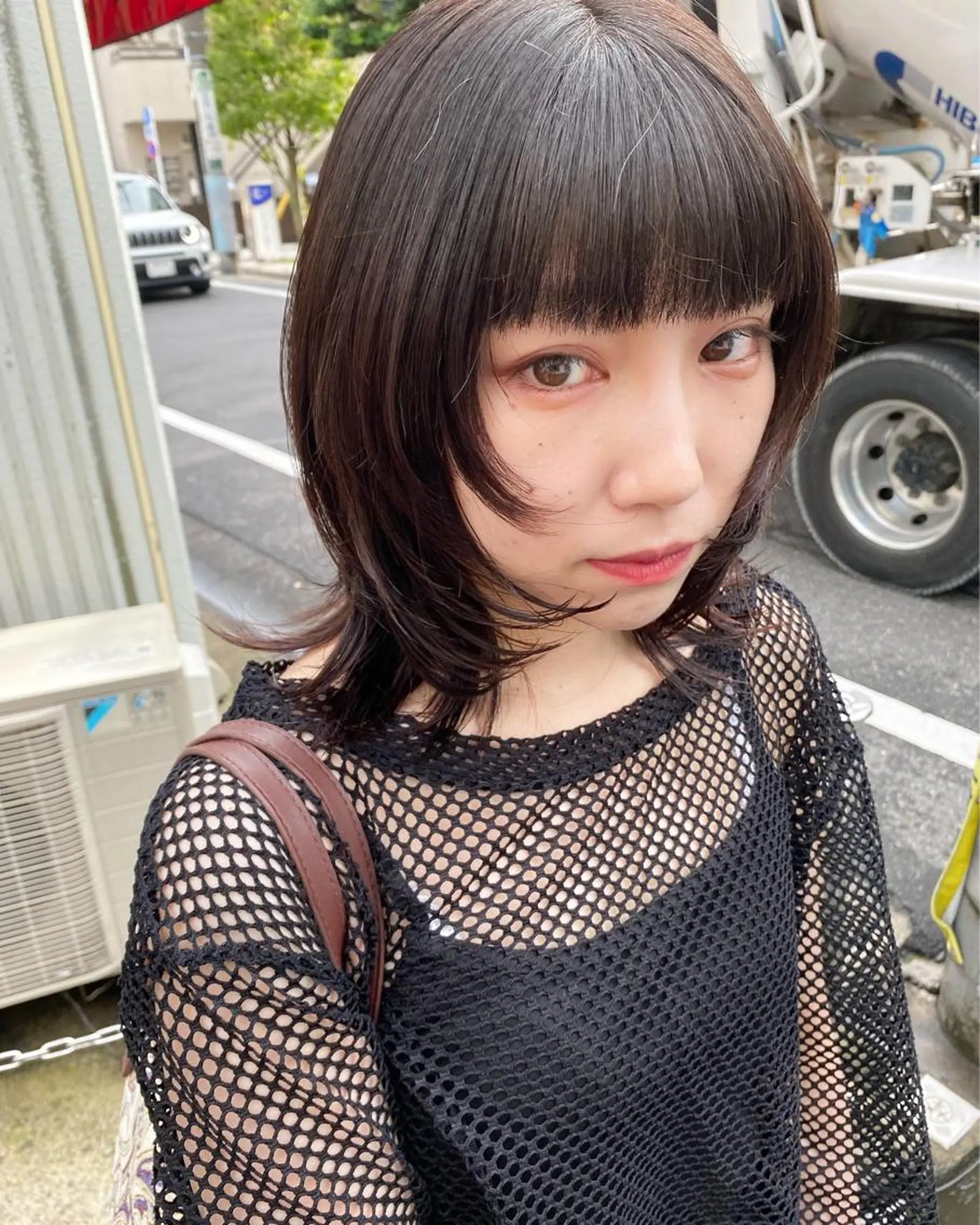 ミディアム 顔まわりレイヤー レイヤーカット カット 西山梨々/ボブ/ ショート/レイヤーのヘアスタイル