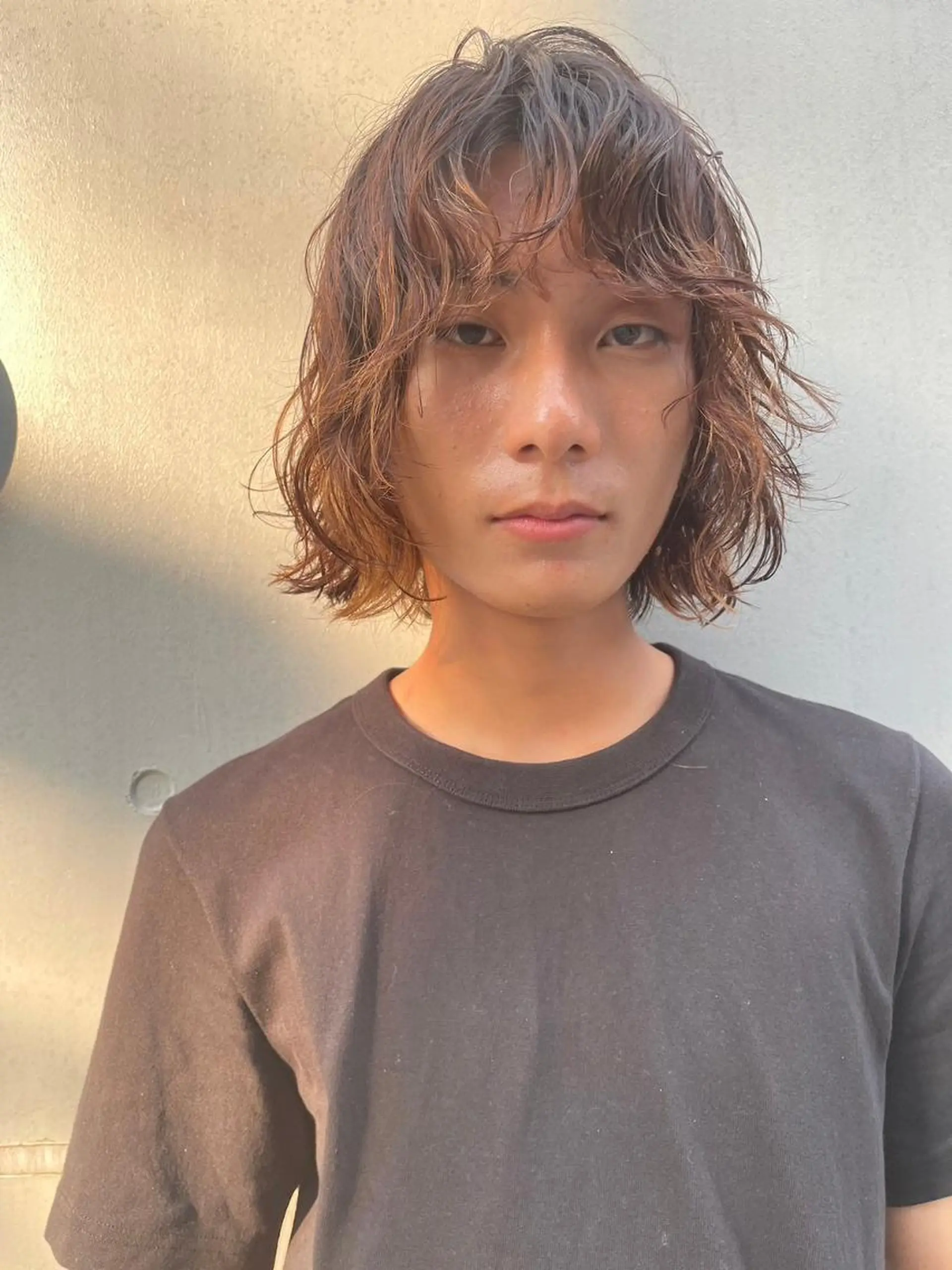 ミディアム カラー メンズ ショートボブ ミディアムパーマ メンズブリーチ メンズハイライト メンズインナーカラー CEINE【セーヌ】 三軒茶屋のヘアスタイル