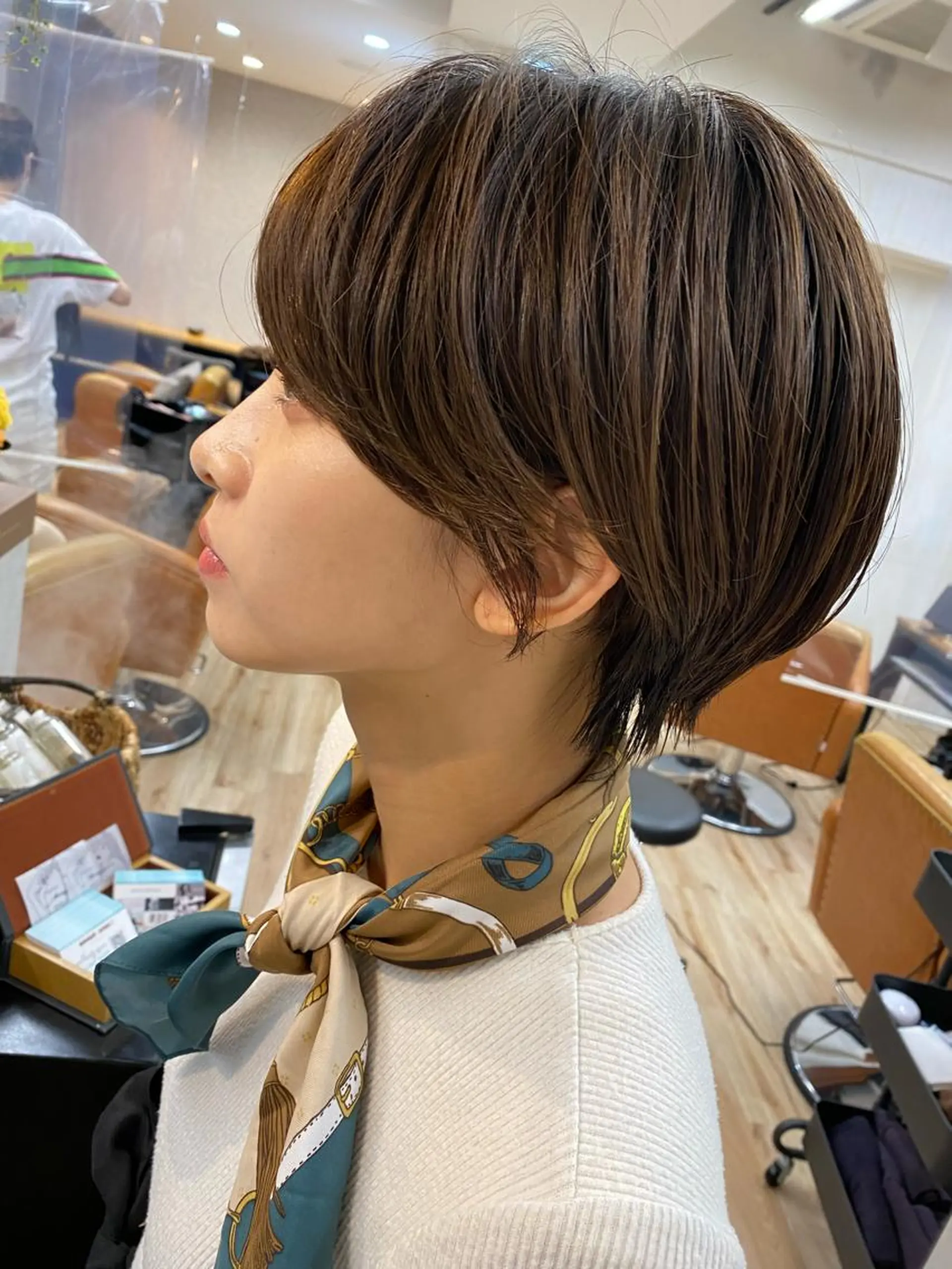 ショート カラー パーマ ヘアアレンジ Riposo.所属・✨似合わせカラー✨ 奈須晴香のヘアスタイル