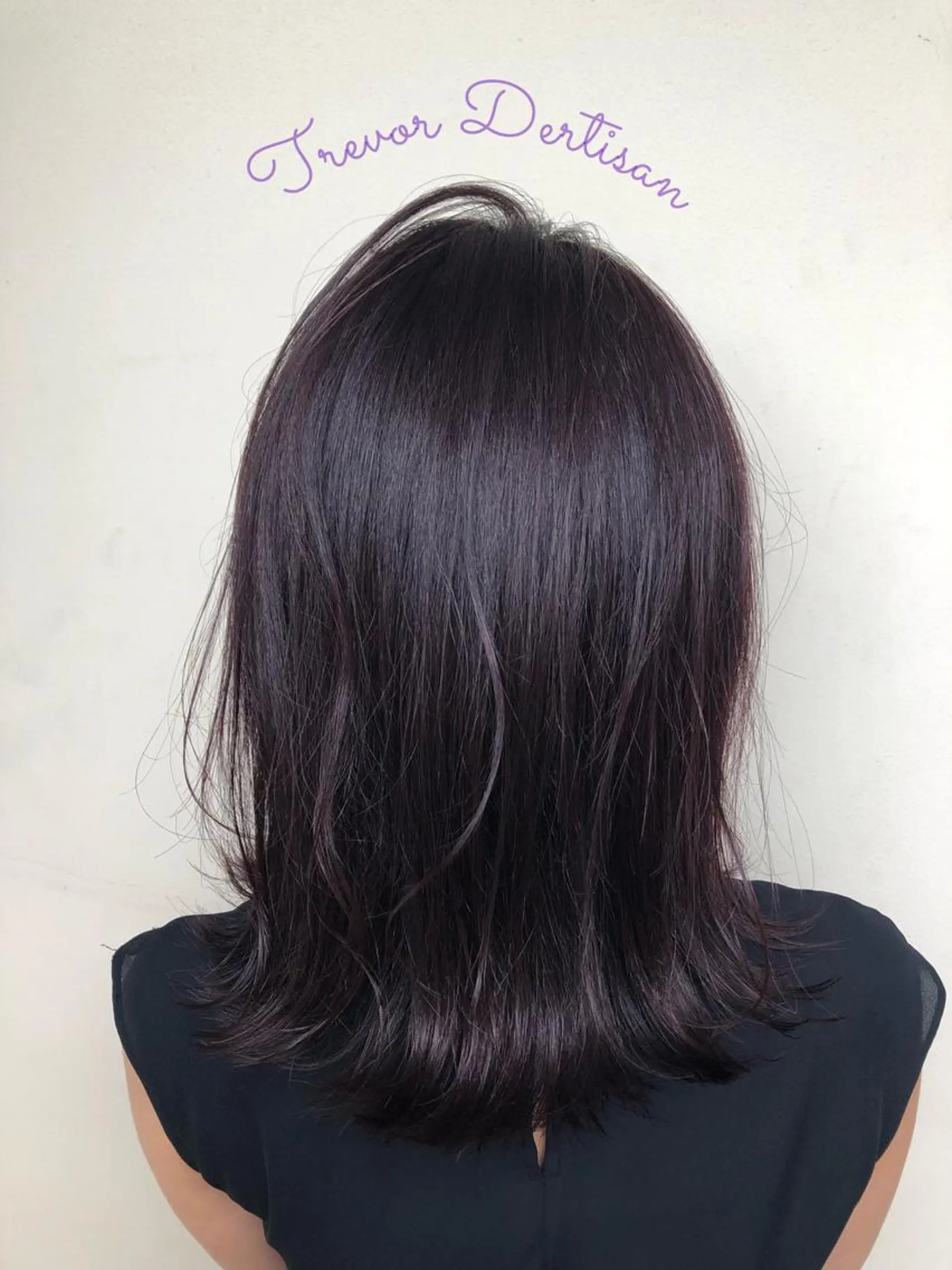 ショート カラー 黒髪 パープルカラー カット ヘアカラー トリートメント 森田 一平のヘアスタイル