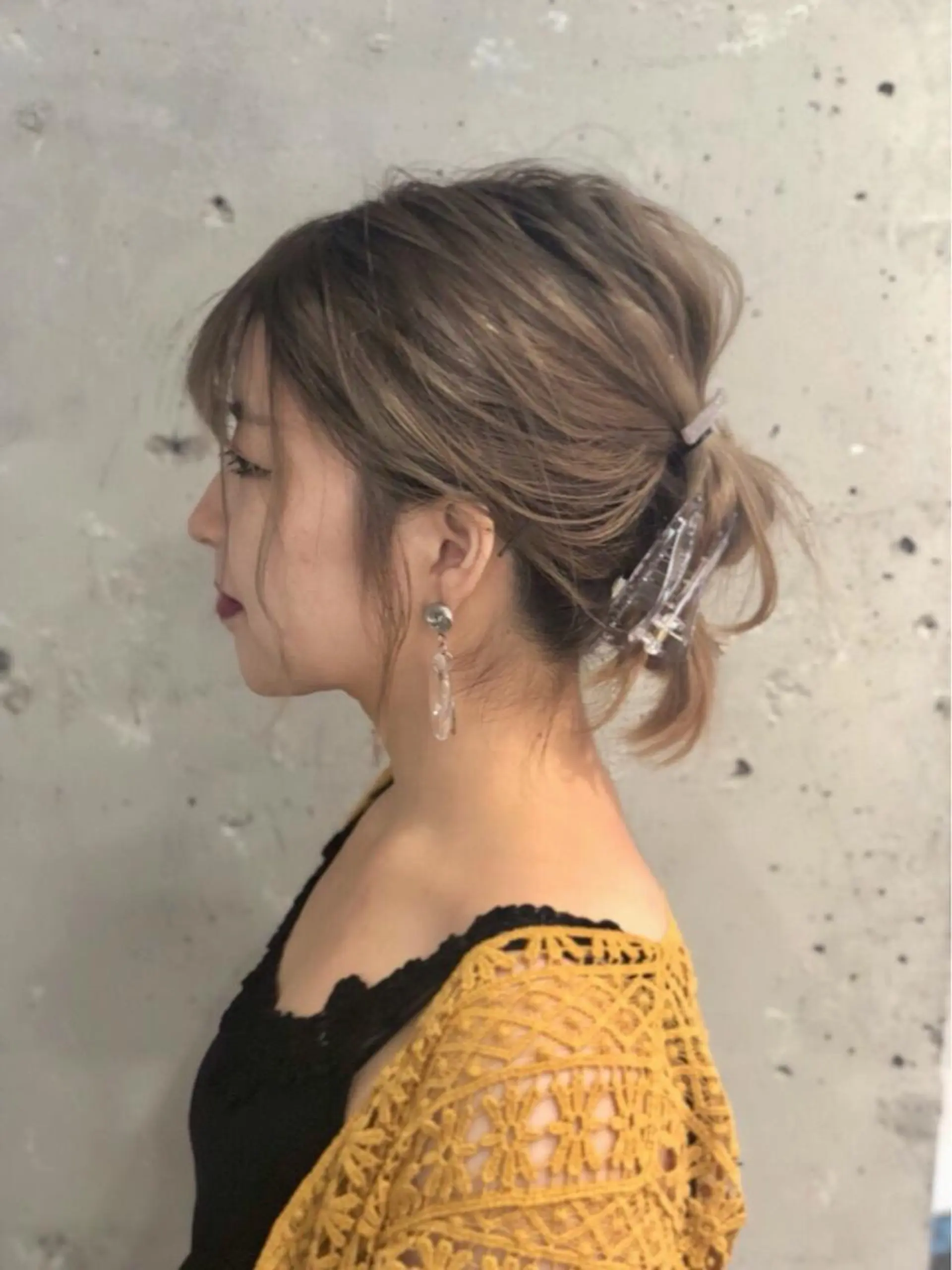 ミディアム ヘアカラー トリートメント to heart 十三店所属・ユ イのヘアスタイル