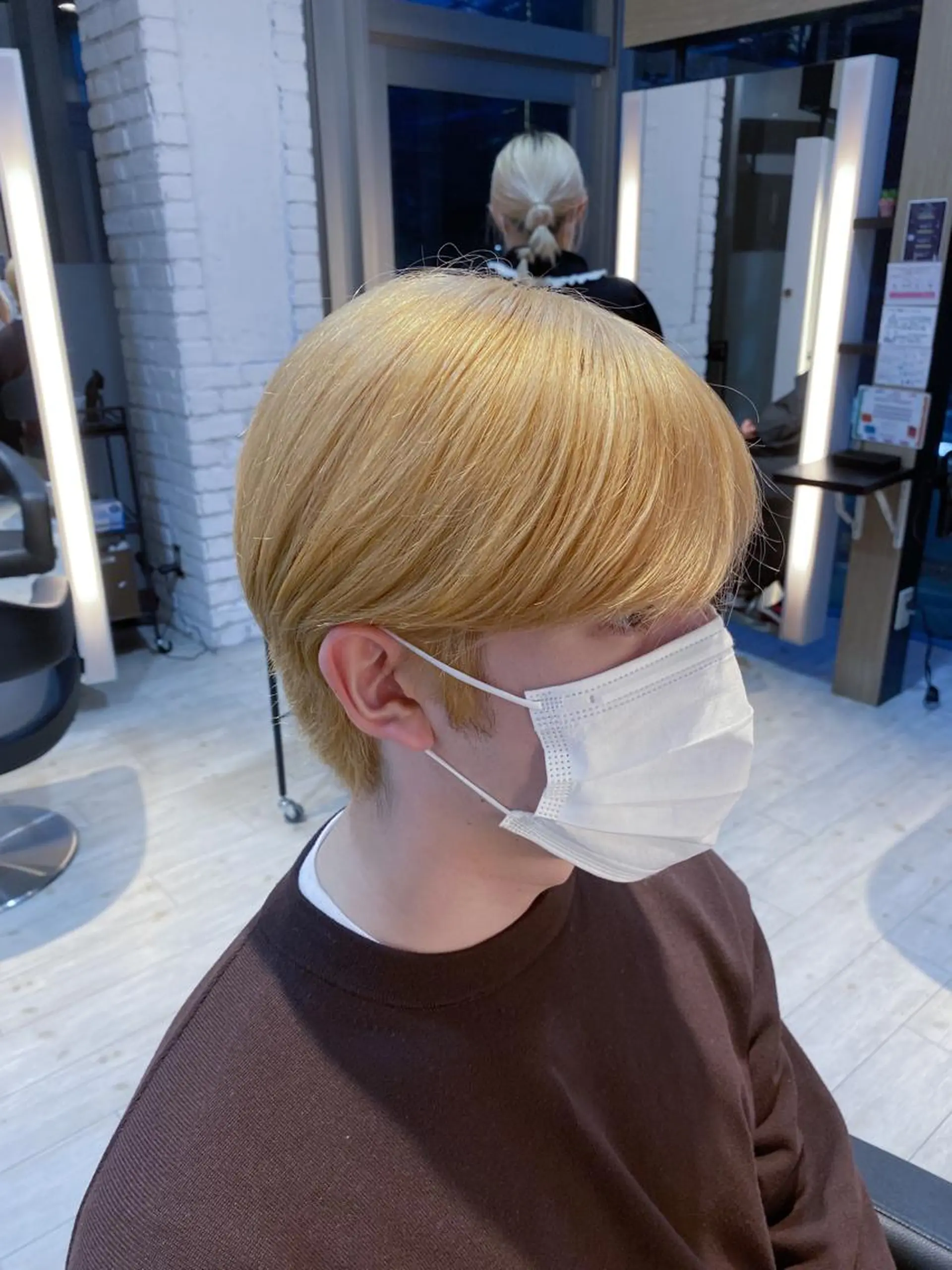 ミディアム カラー ブリーチ ブロンド ヘアカラー トリートメント 鈴木直之/ボブパーマ /ボブのヘアスタイル