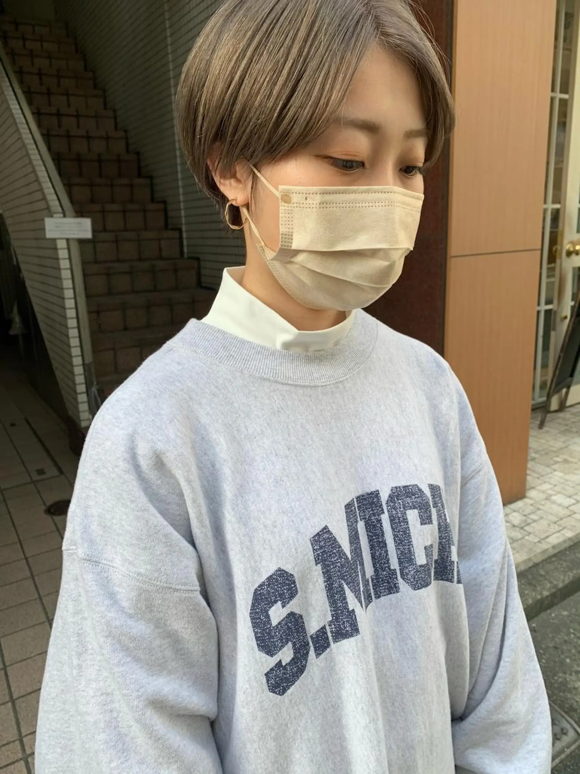 ショート カラー ヘアアレンジ ハンサムショート ハイトーンカラー ショートヘア 🌿ニュアンスパーマ /ショート淳平のヘアスタイル