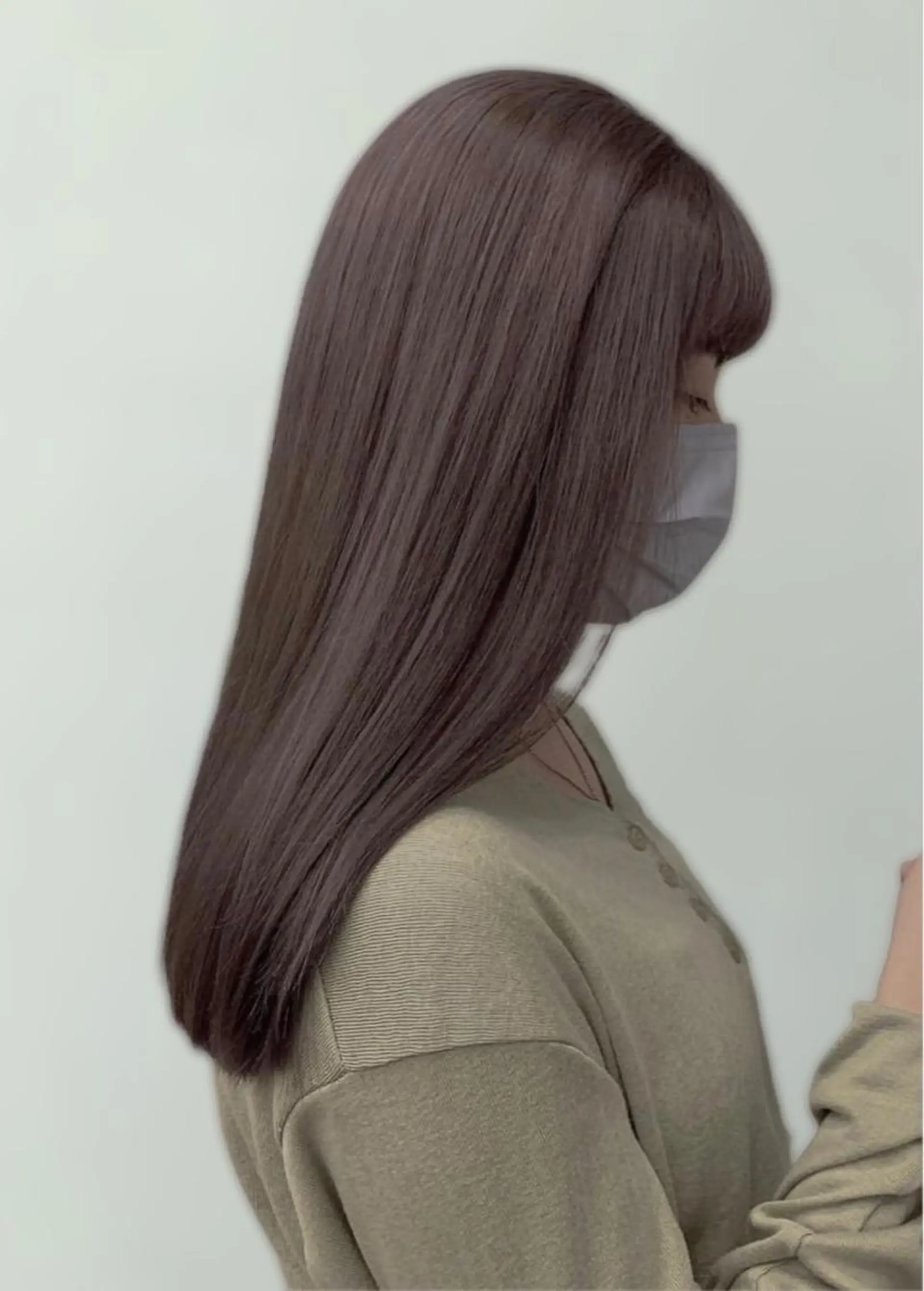 セミロング カラー アッシュ ベージュカラー 透明感カラー カット ヘアカラー トリートメント 鈴木 一貴のヘアスタイル