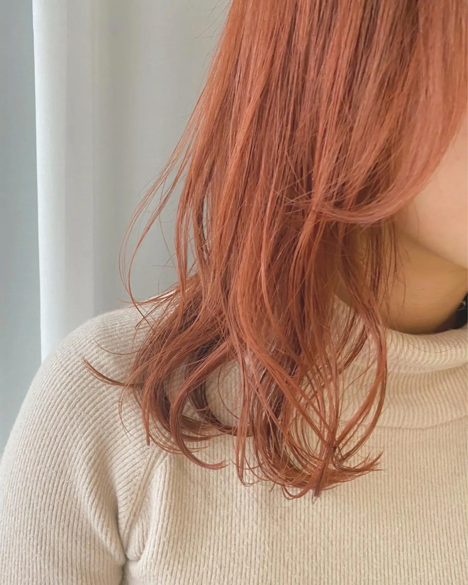 セミロング カラー ヘアアレンジ オレンジ ヘアカラー トリートメント lani 天神大名/ブリーチのヘアスタイル