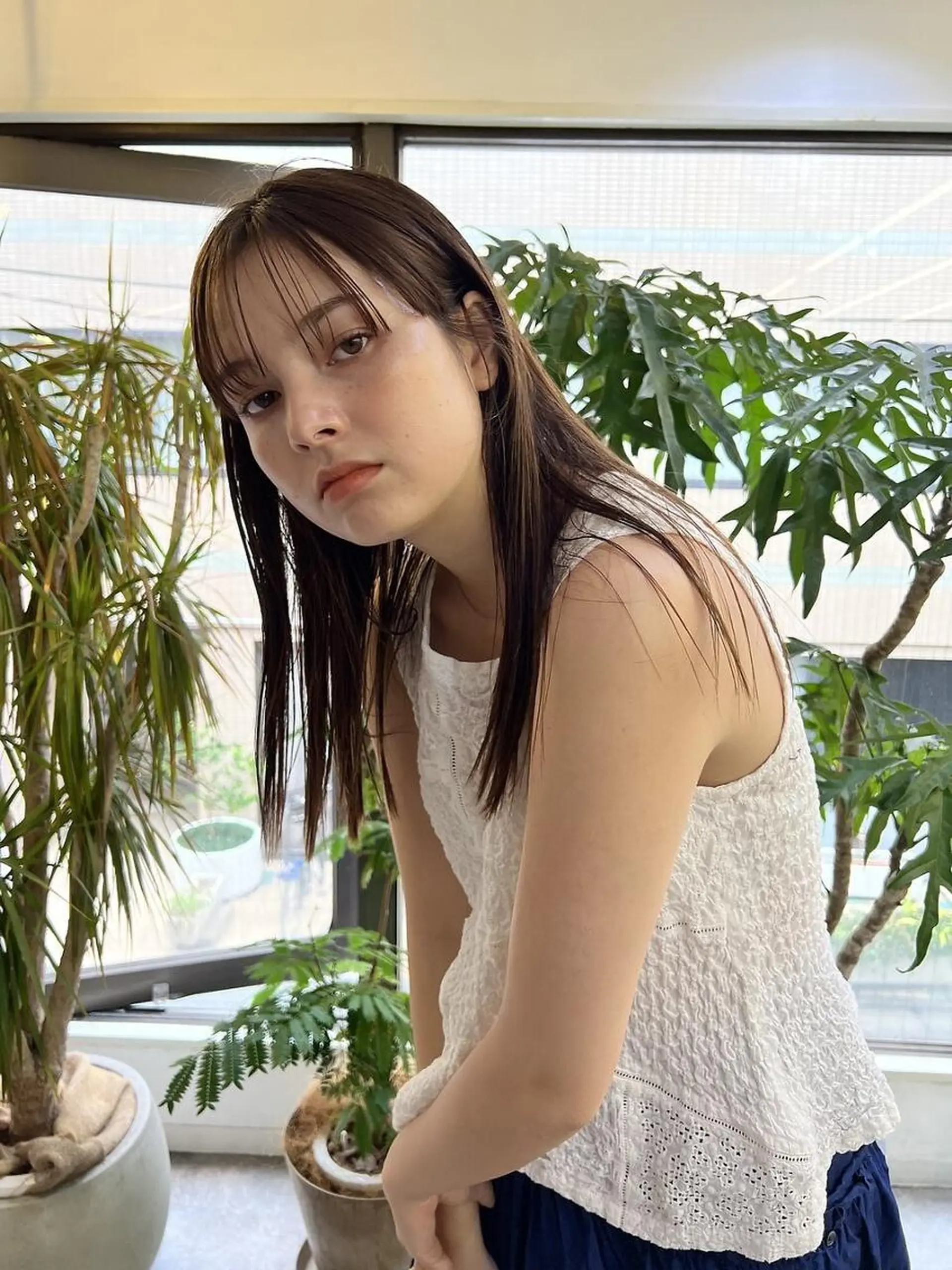 ロング カット 縮毛矯正 nelke 立川のヘアスタイル