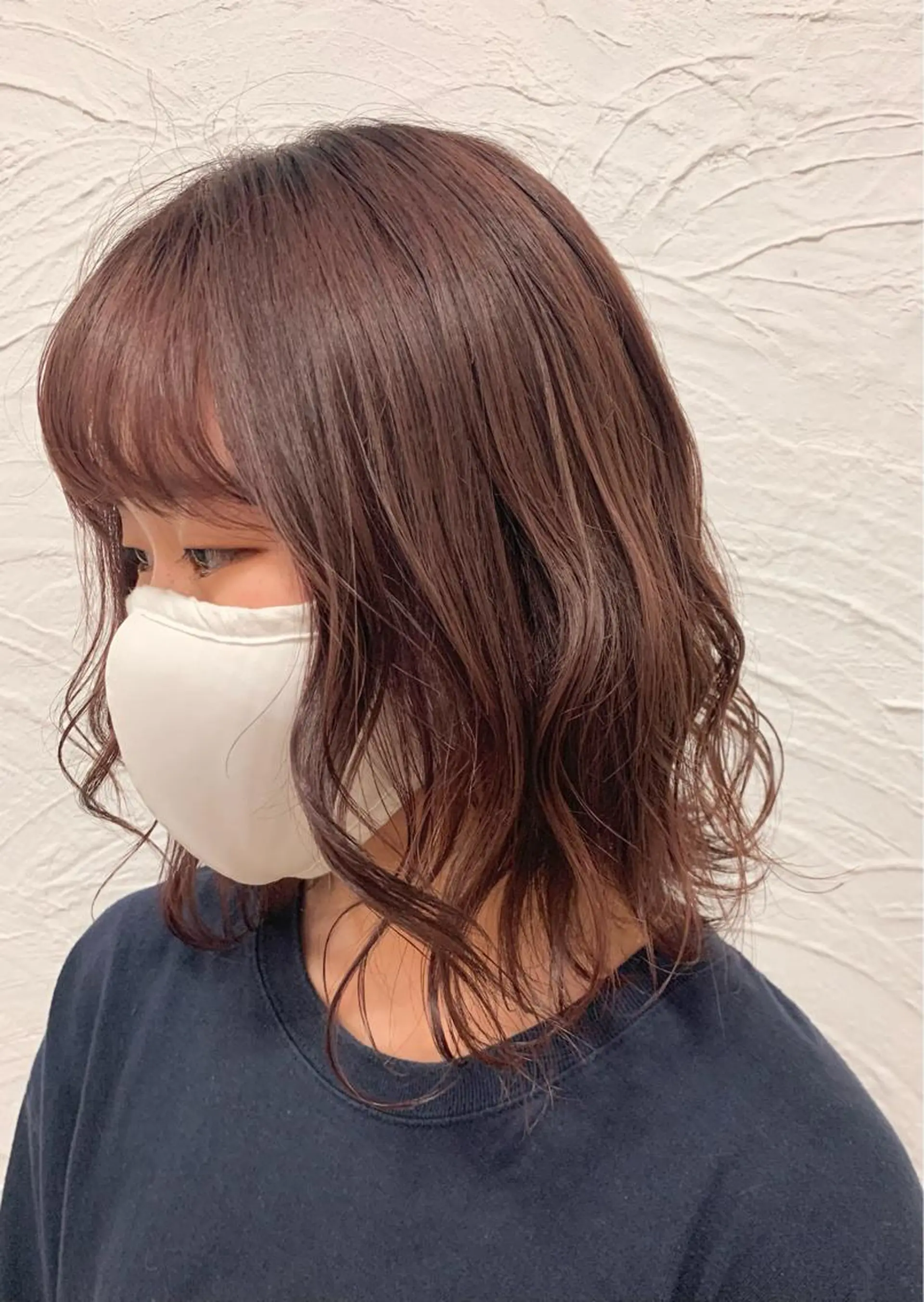ミディアム カラー ヘアアレンジ ブリーチ ブラウンカラー ピンクカラー ピンクブラウン 菅野 愛のヘアスタイル