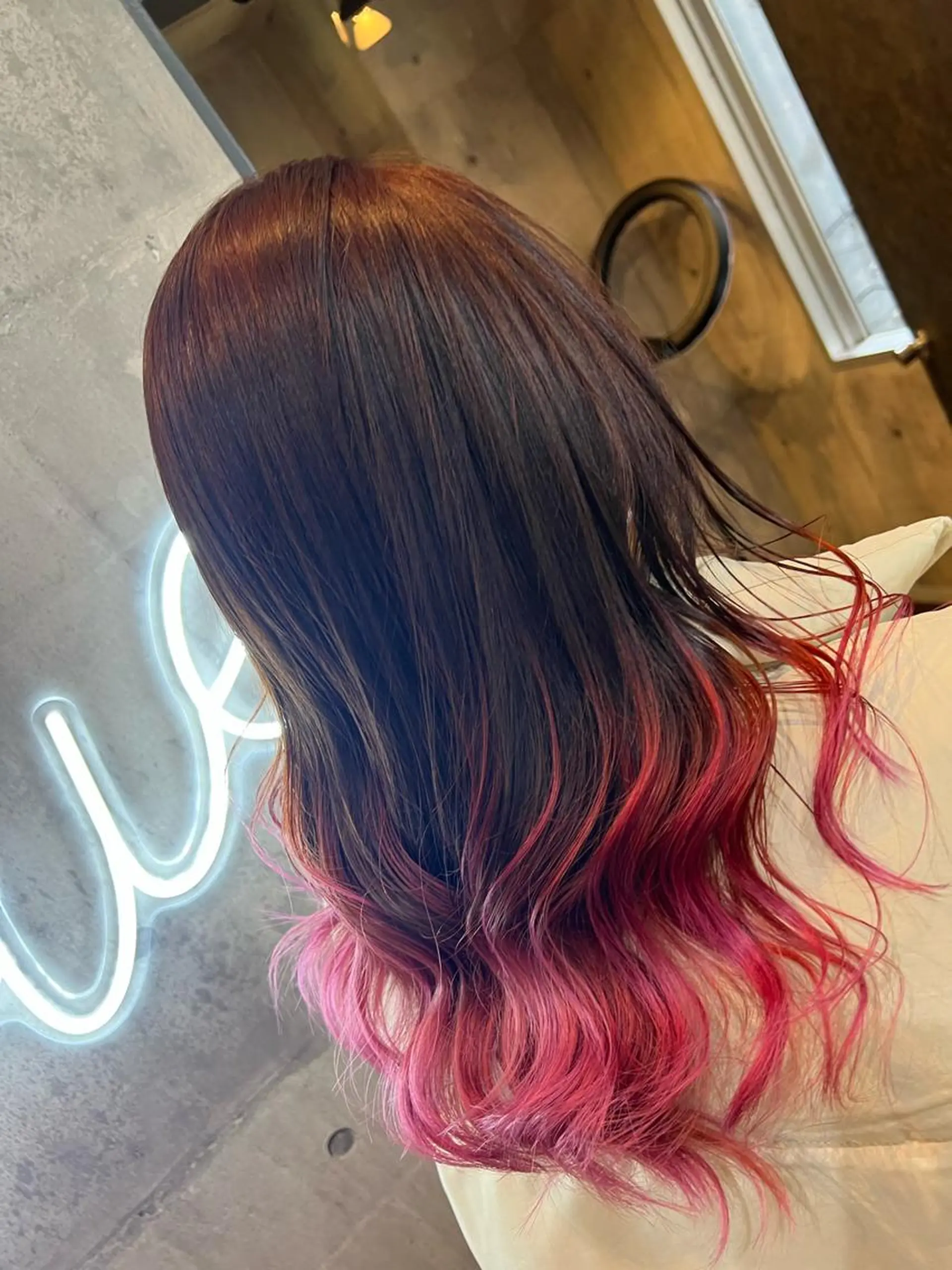 セミロング シールエクステ セミロングパーマ ボブ エクステ ハイライト ミルクティーハイトー ン💖副店長mikaのヘアスタイル