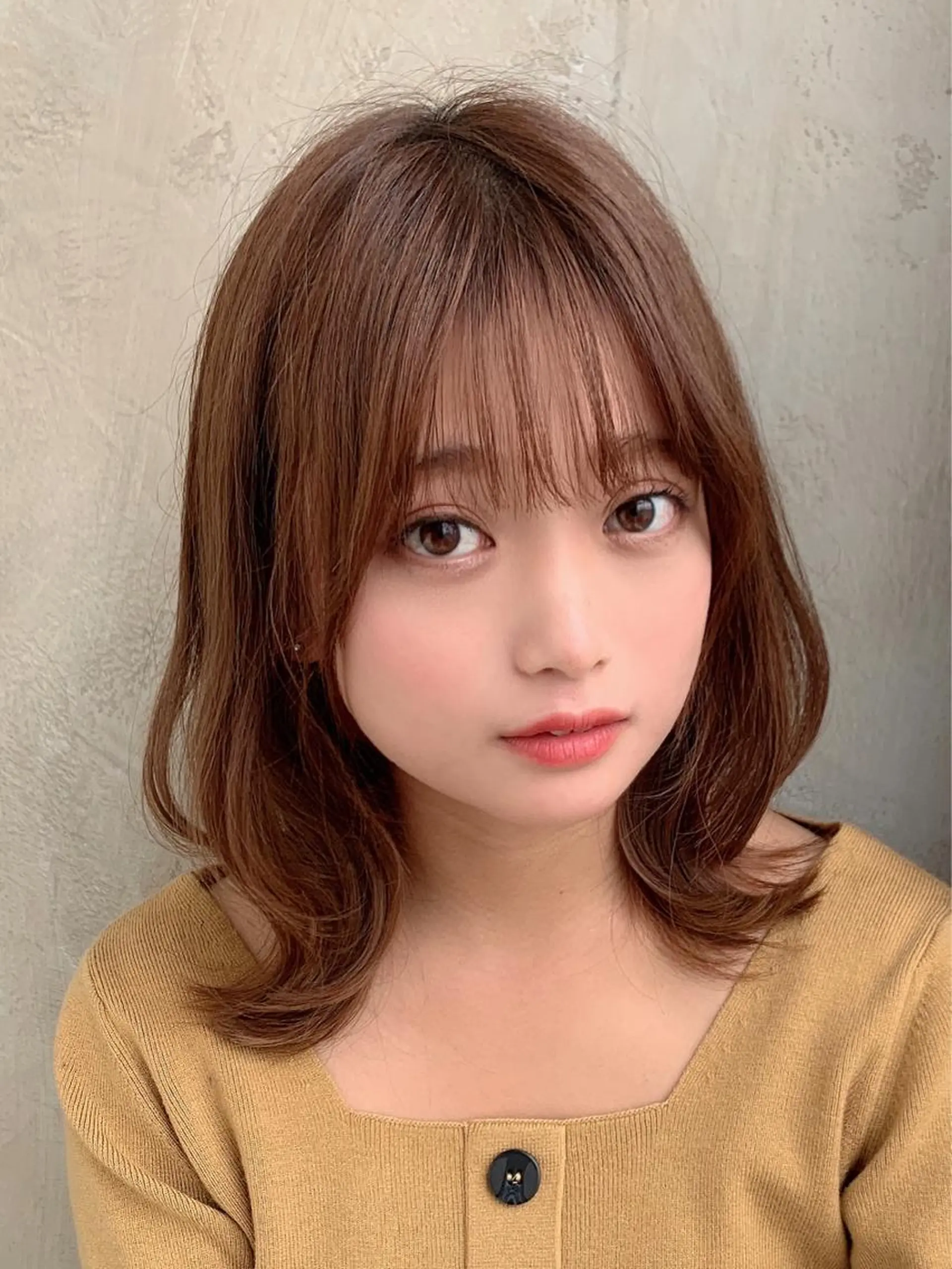 ミディアム くびれヘア カット ヘアカラー トリートメント 🧡くびれヘア/前髪 顔周り🧡久原結衣のヘアスタイル