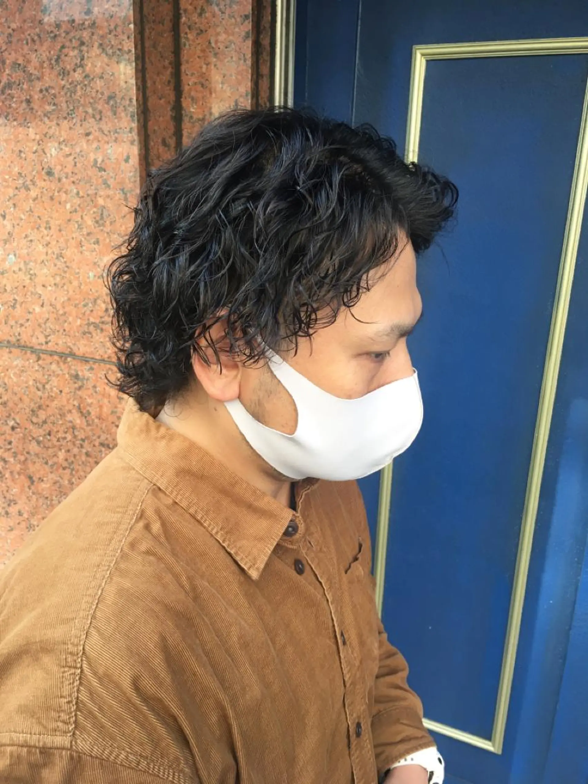 ミディアム パーマ メンズ カット パーマ 🦩パーマン🦩佐藤 航太のヘアスタイル