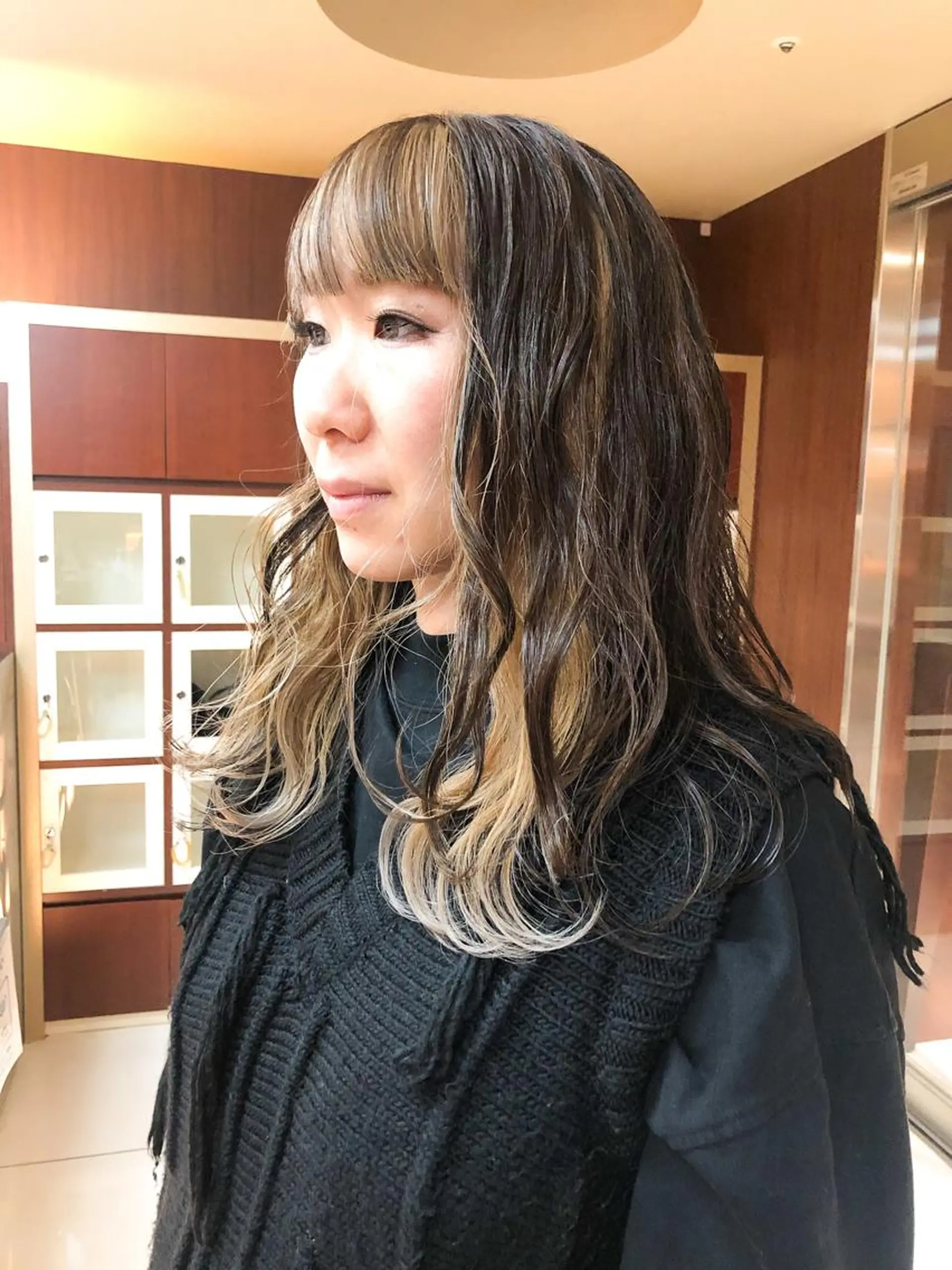 ロング カラー ミストバング  フェイスフレーミング デザイン／ブリーチ /綾華のヘアスタイル